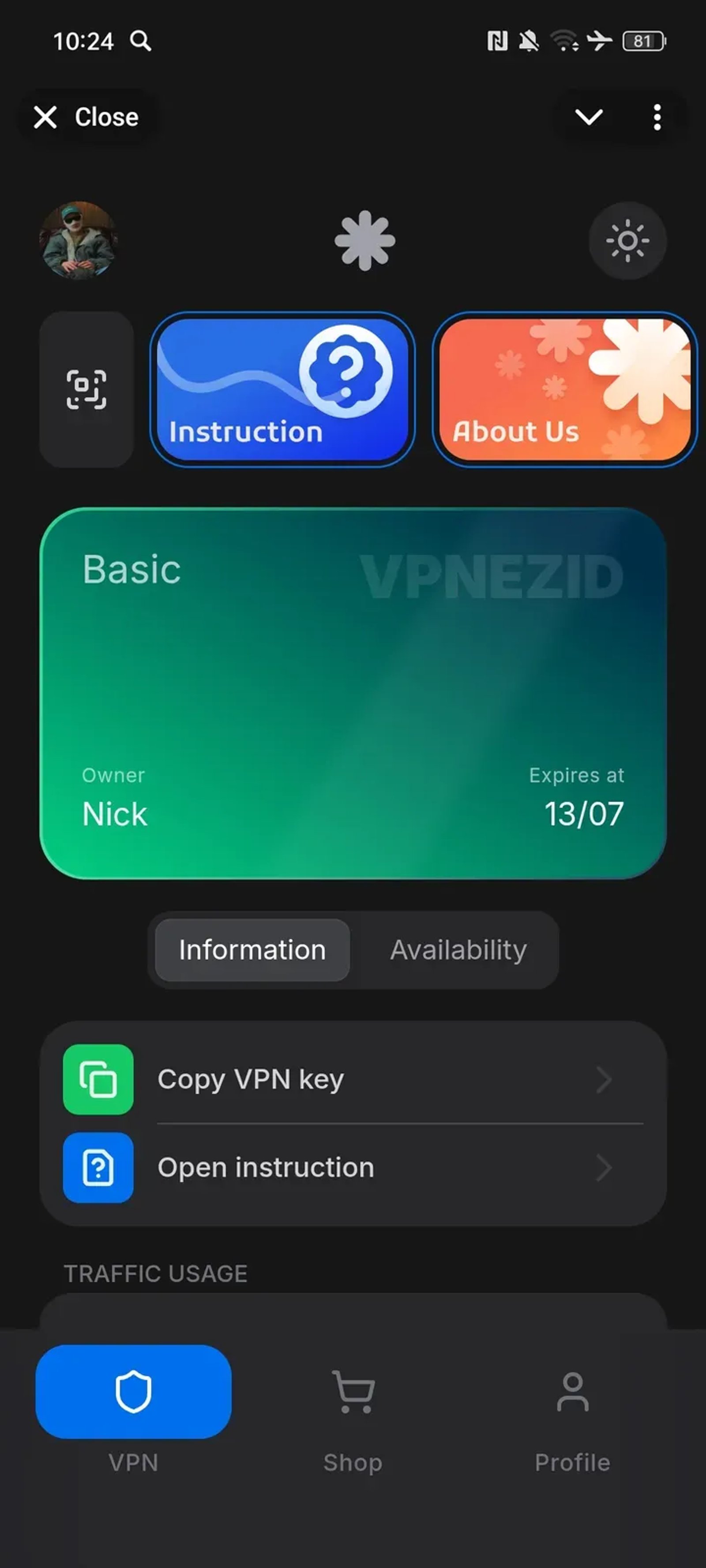 VPNEZID – Скоростной VPN в Телеграм — скриншот 1