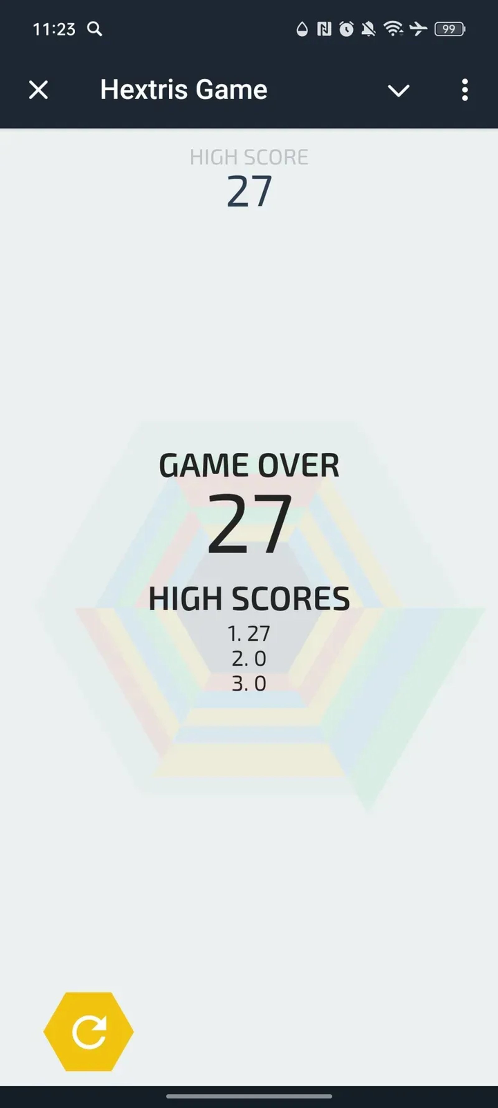 Hextris Game в Телеграм — скриншот 2