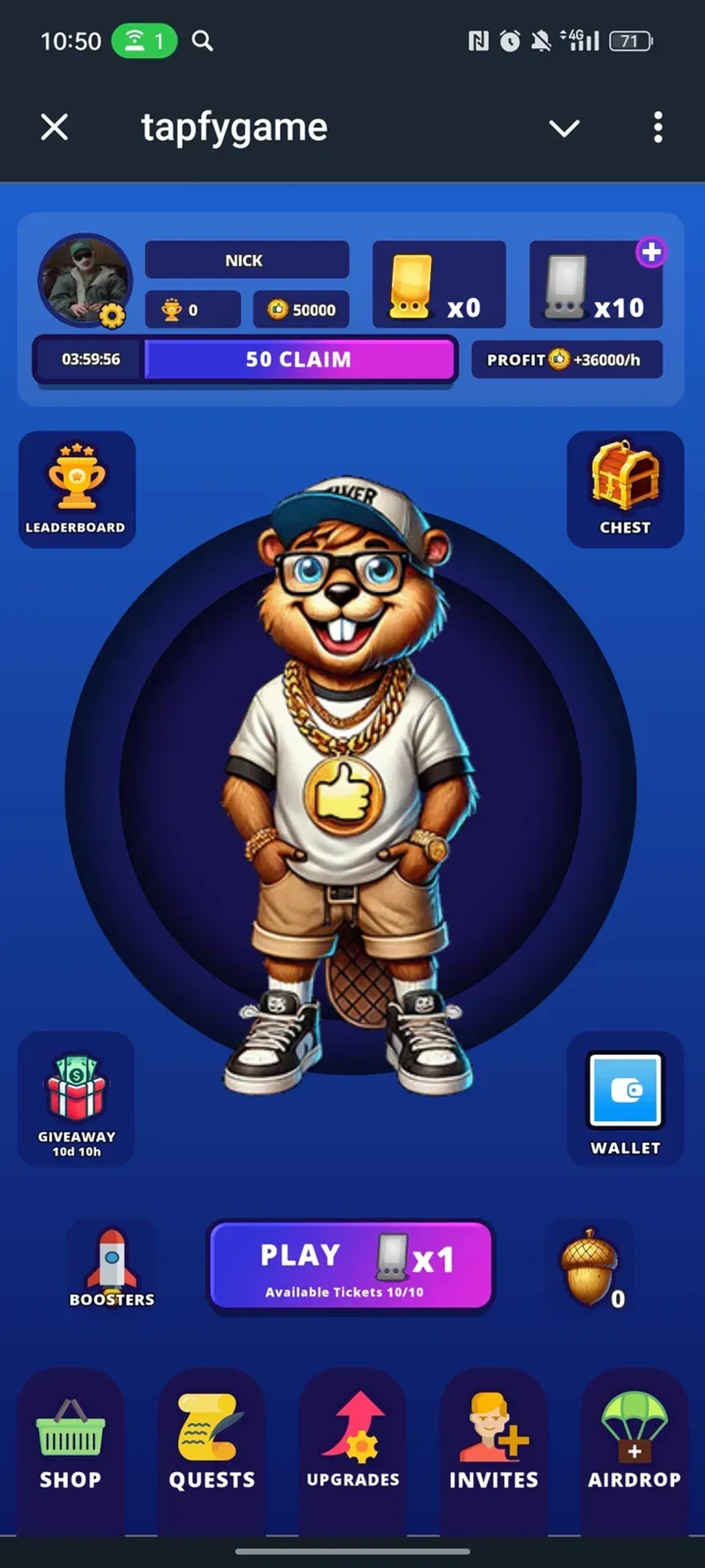 tapfygame в Телеграм — скриншот 1