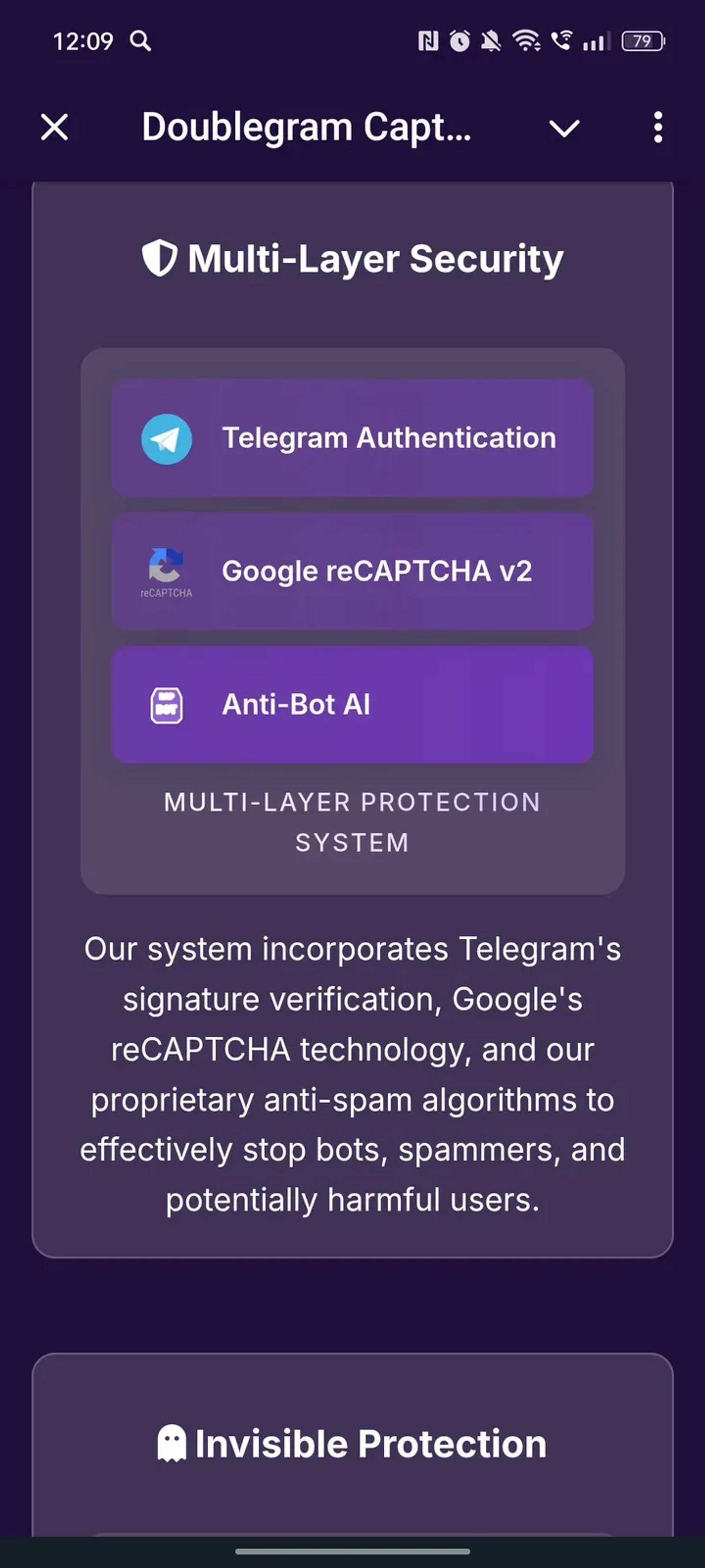 Doublegram Captcha в Телеграм — скриншот 3