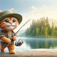 Cat in the fish Logo Telegram