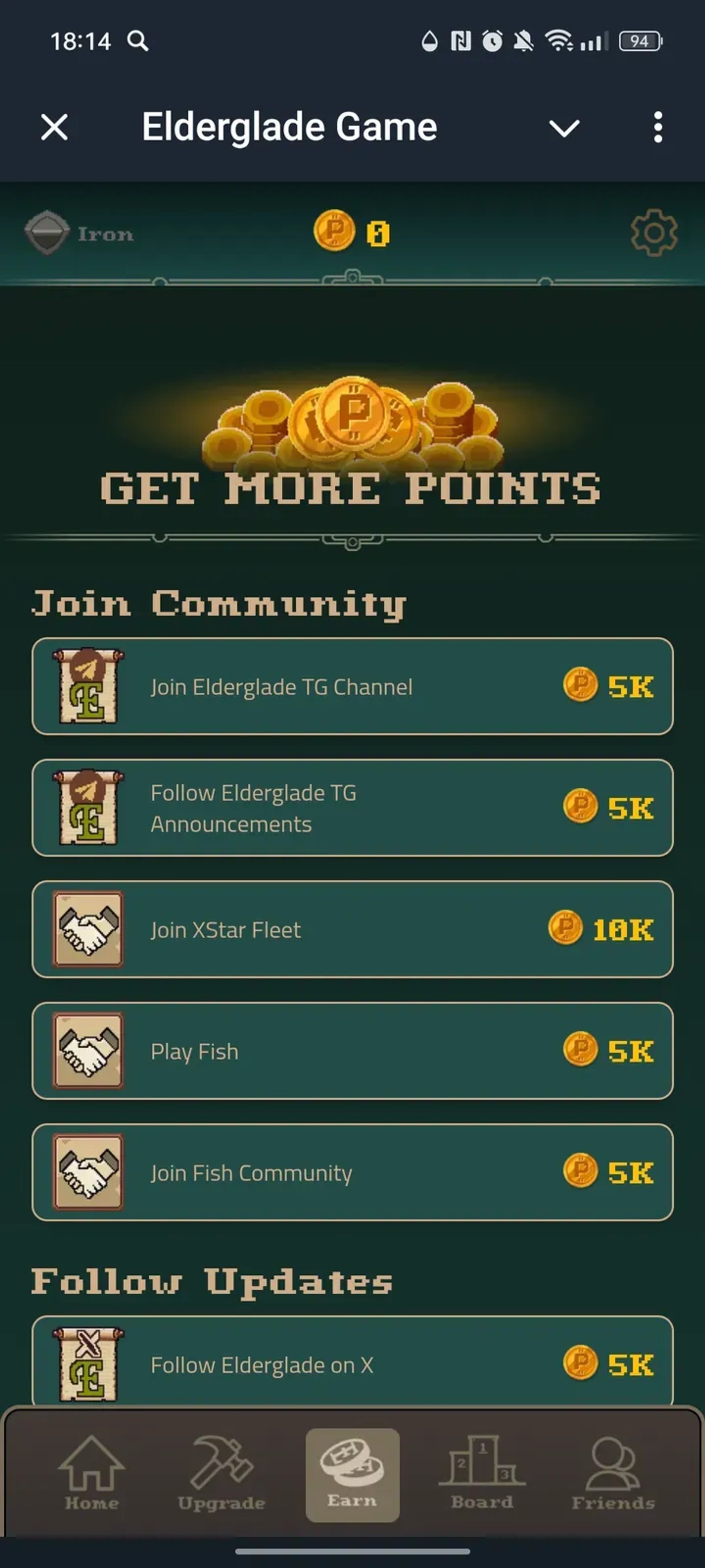Elderglade Game в Телеграм — скриншот 3