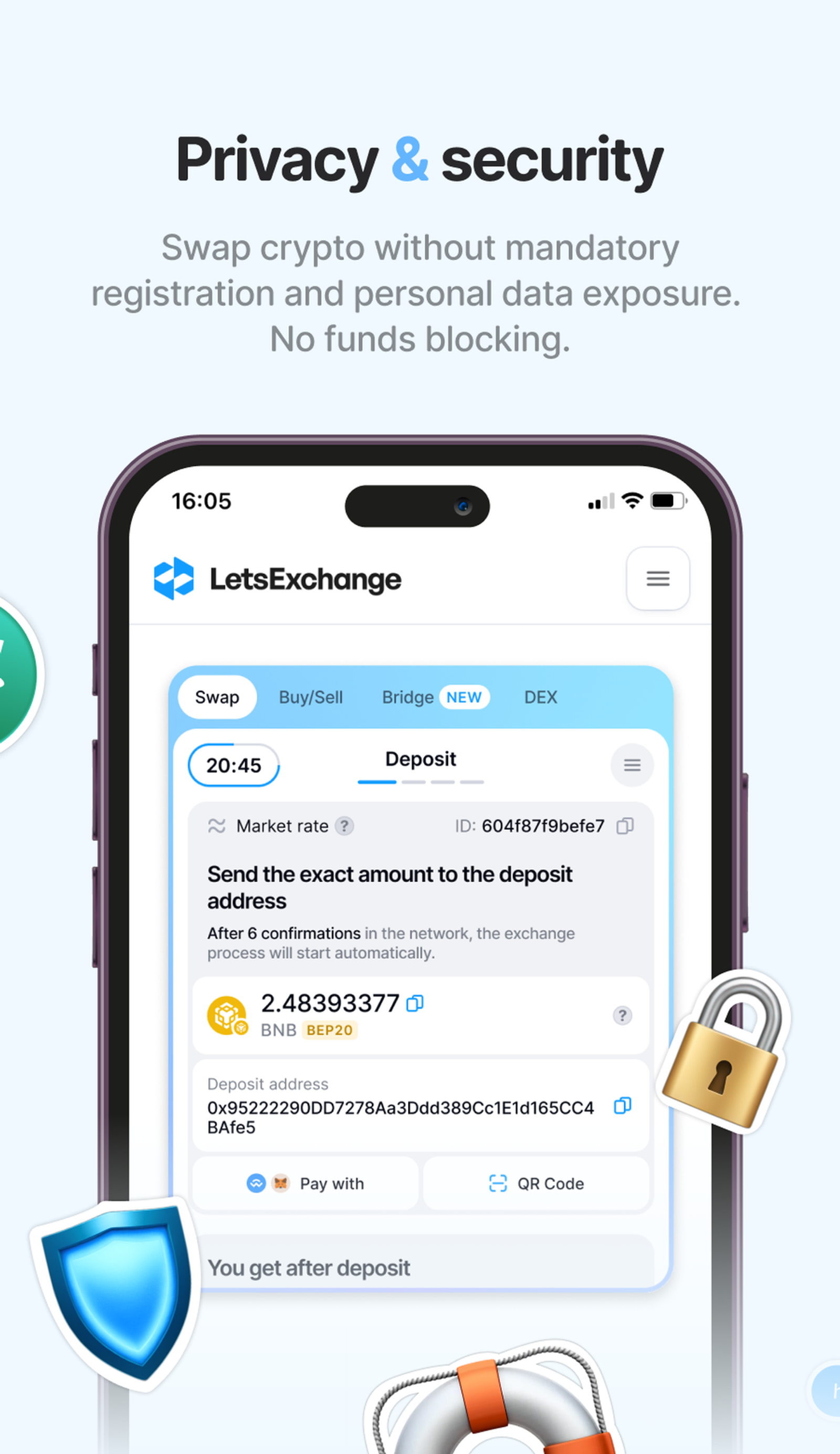 LetsExchange.io в Телеграм — скриншот 4