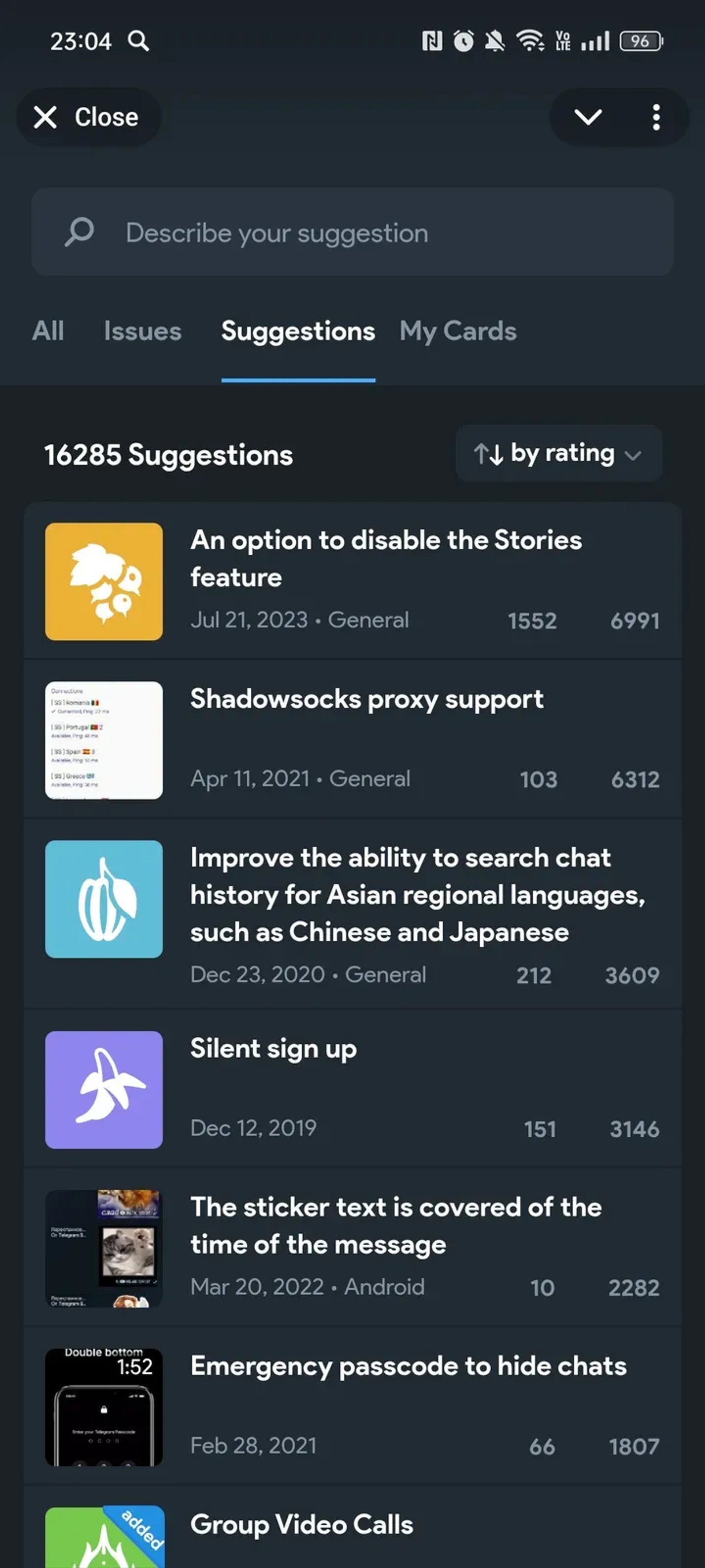 Bugs and Suggestions ✔ Telegram Screenshot 2