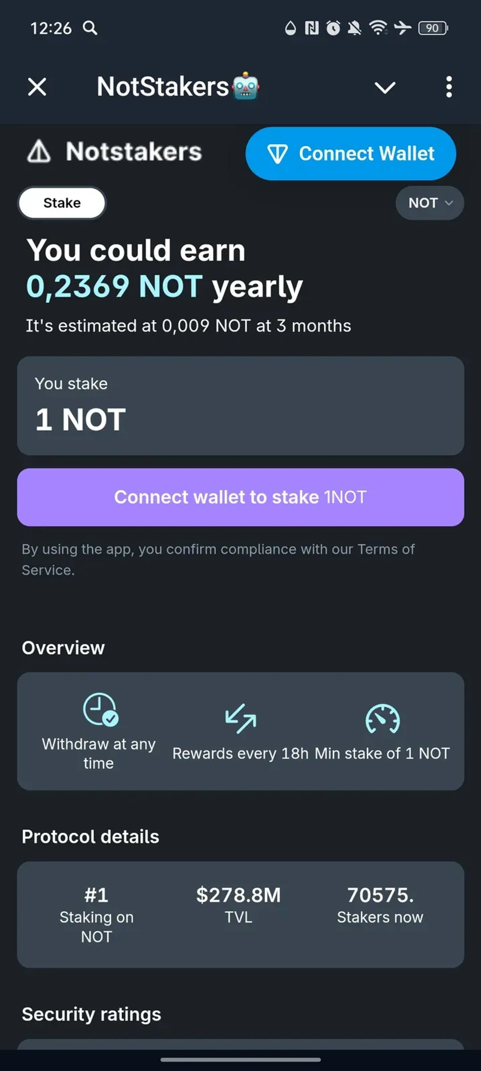 NotStakers🤖 в Телеграм — скриншот 1