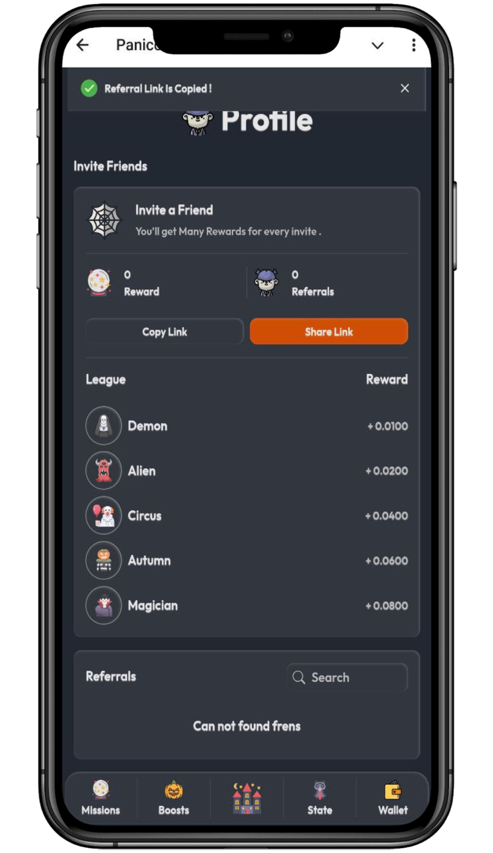 PaniCoin в Телеграм — скриншот 3