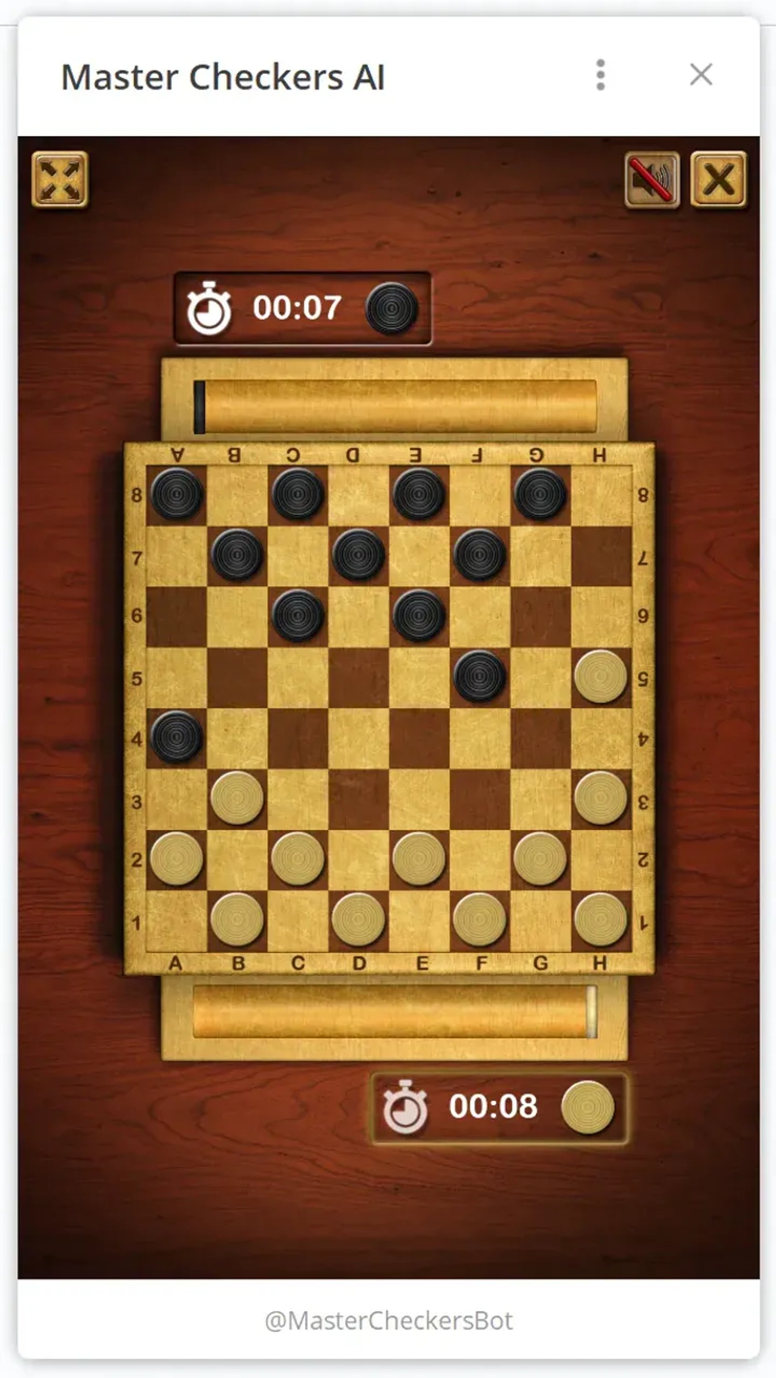 Master Checkers AI в Телеграм — скриншот 1