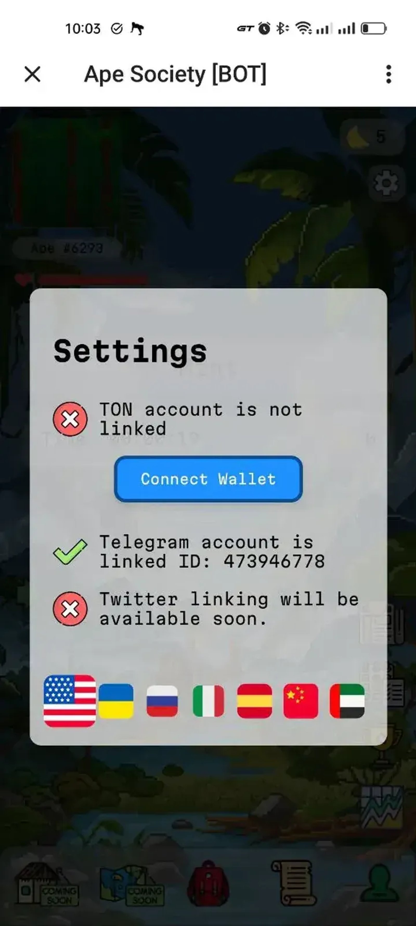 Ape Society в Телеграм — скриншот 2