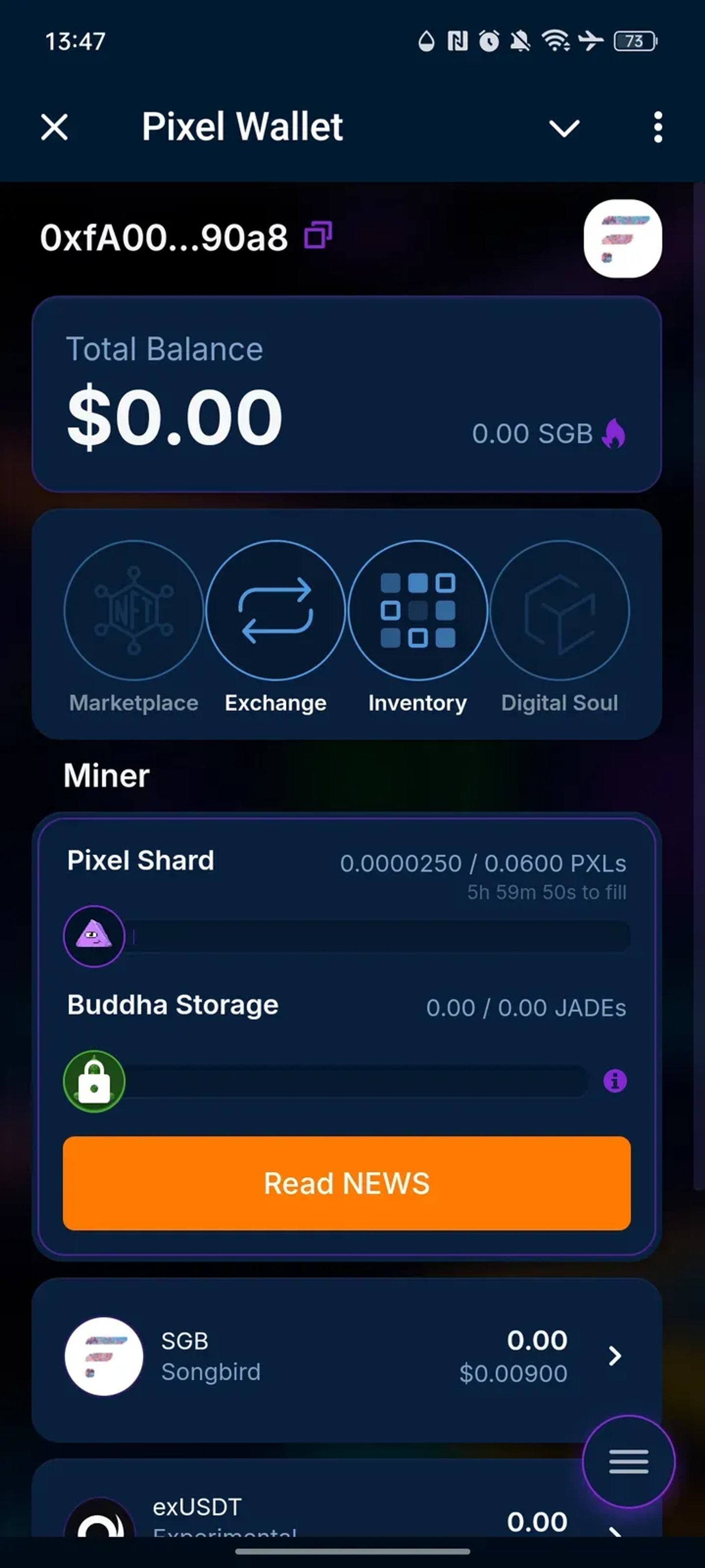 Pixel Wallet в Телеграм — скриншот 1