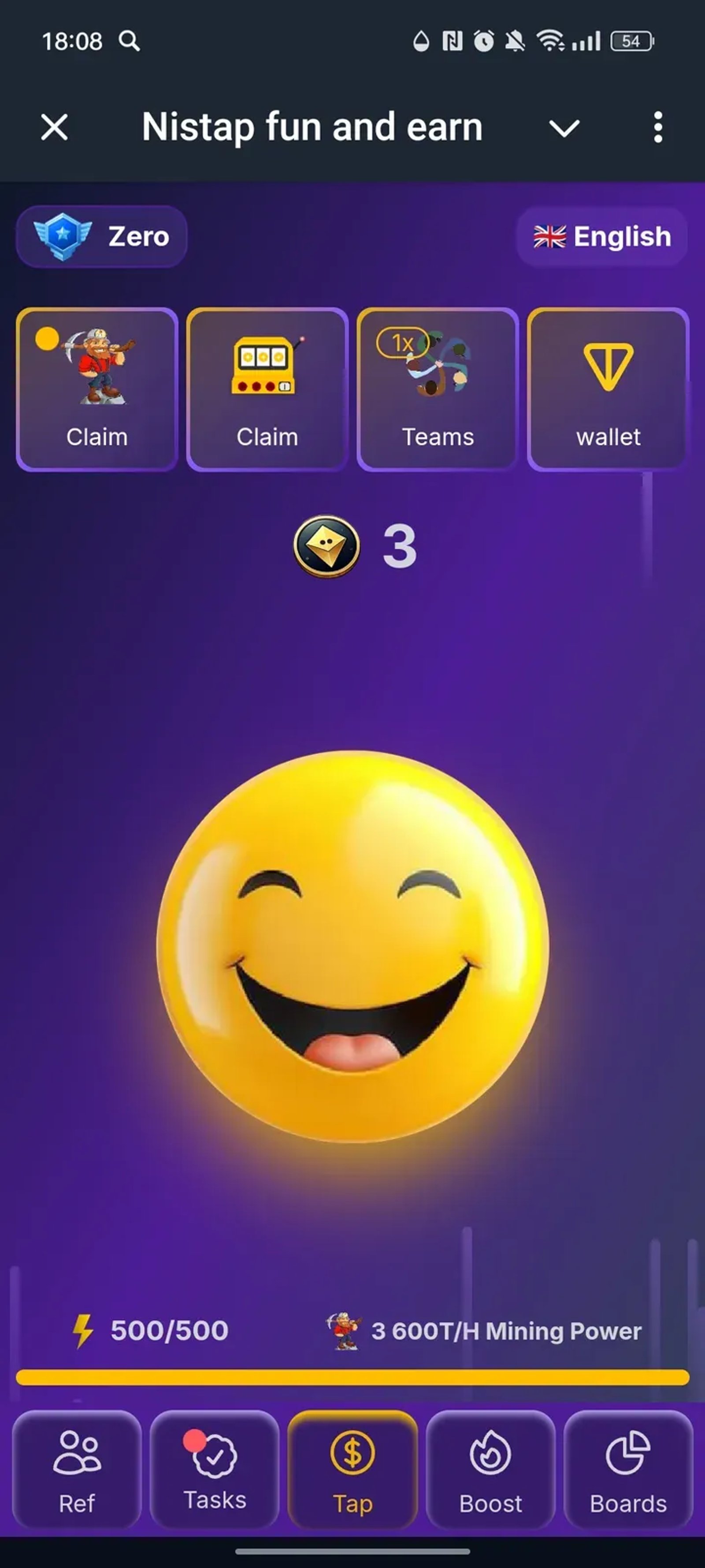 Nistap fun and earn в Телеграм — скриншот 1