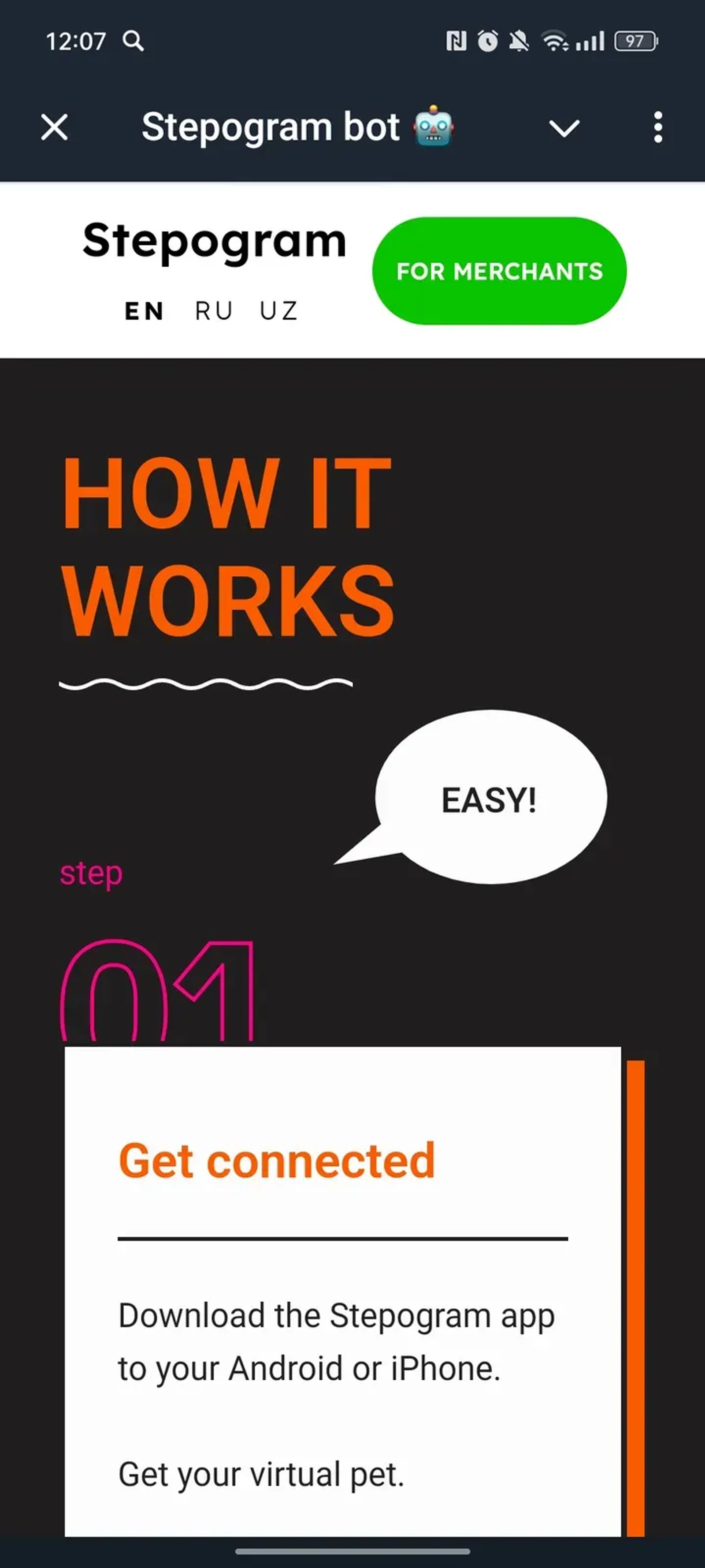 Stepogram bot π€ Telegram Screenshot 2