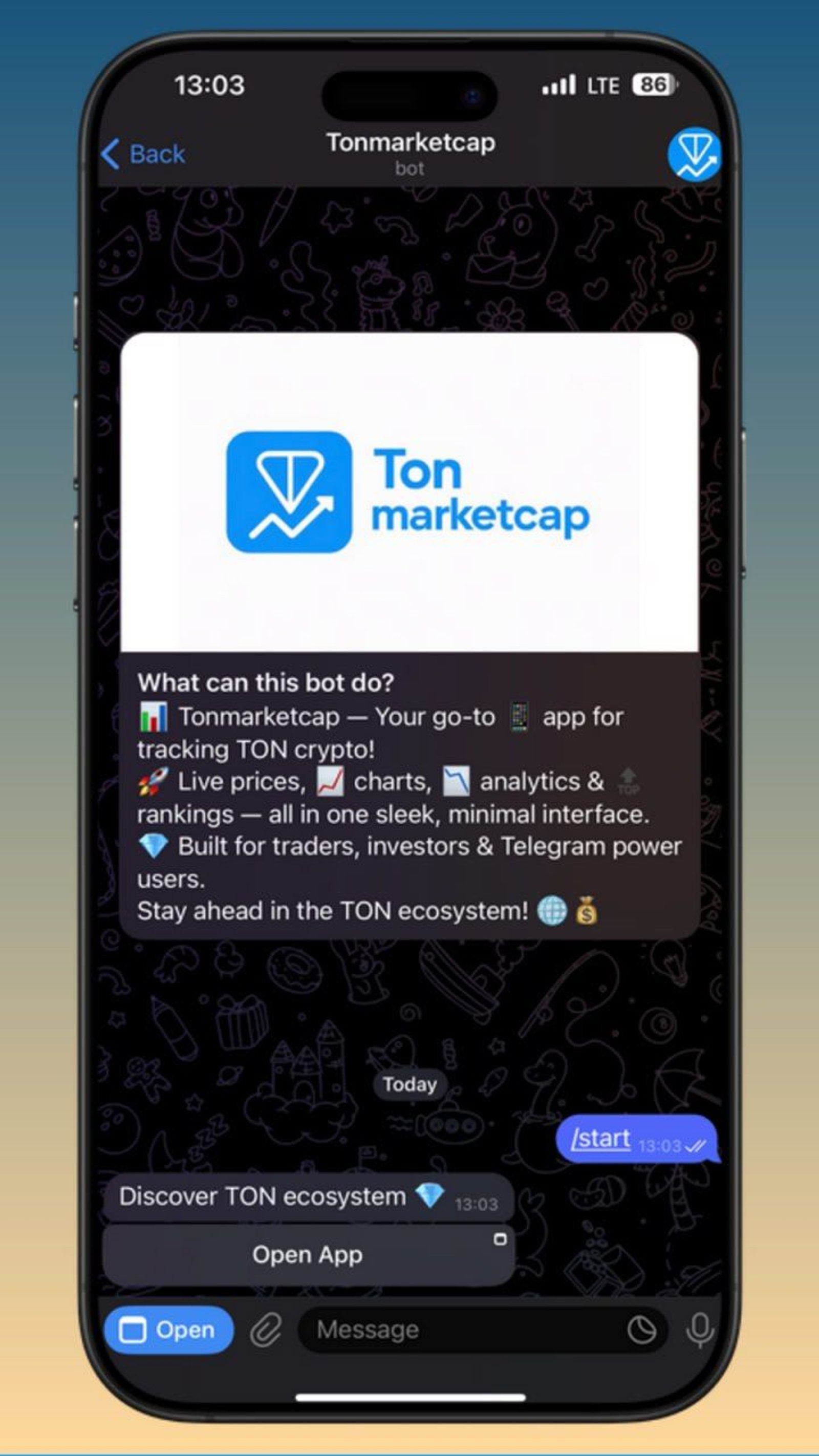 Tonmarketcap в Телеграм — скриншот 1