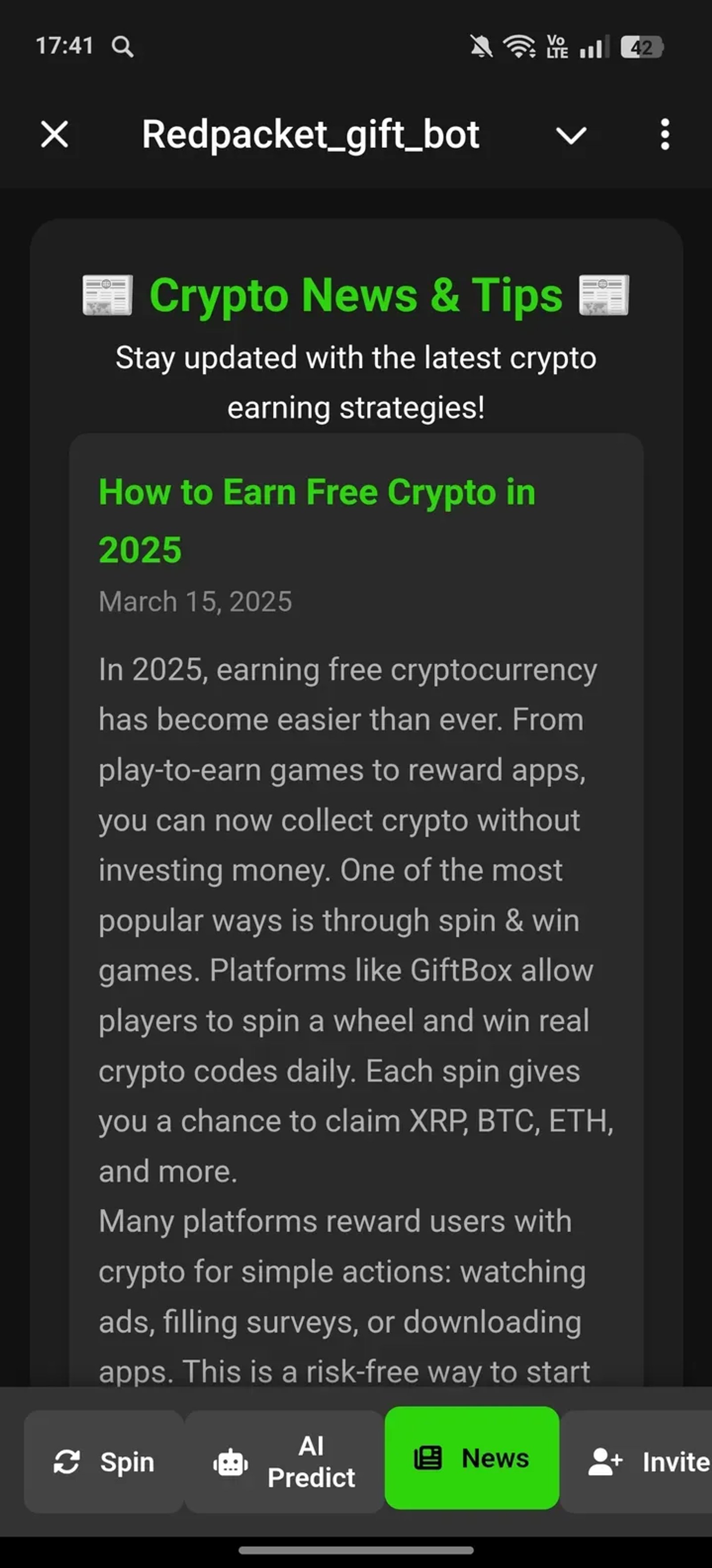 Redpacket_gift_bot Telegram Screenshot 3