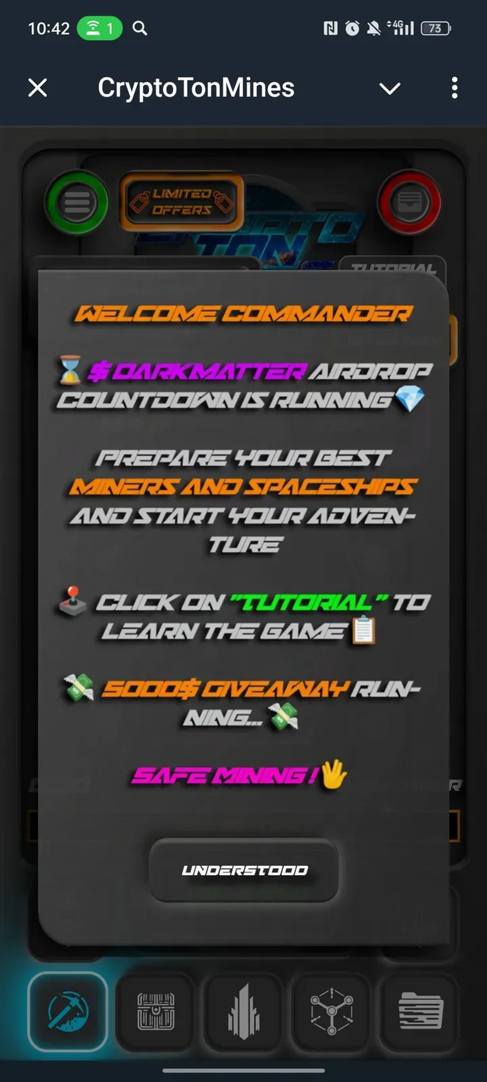 CryptoTonMines в Телеграм — скриншот 1