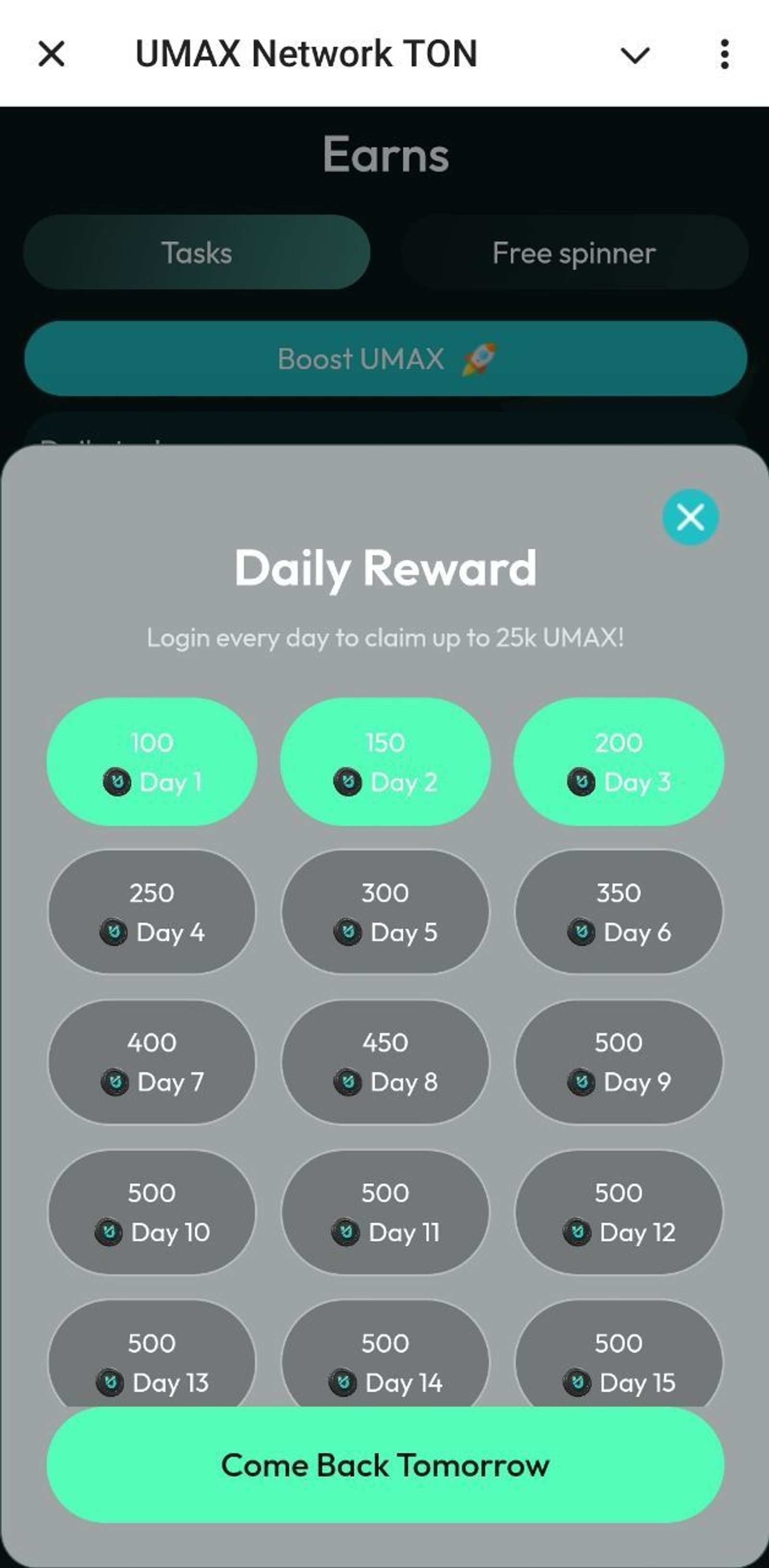 UMAX Network TON Telegram Screenshot 4