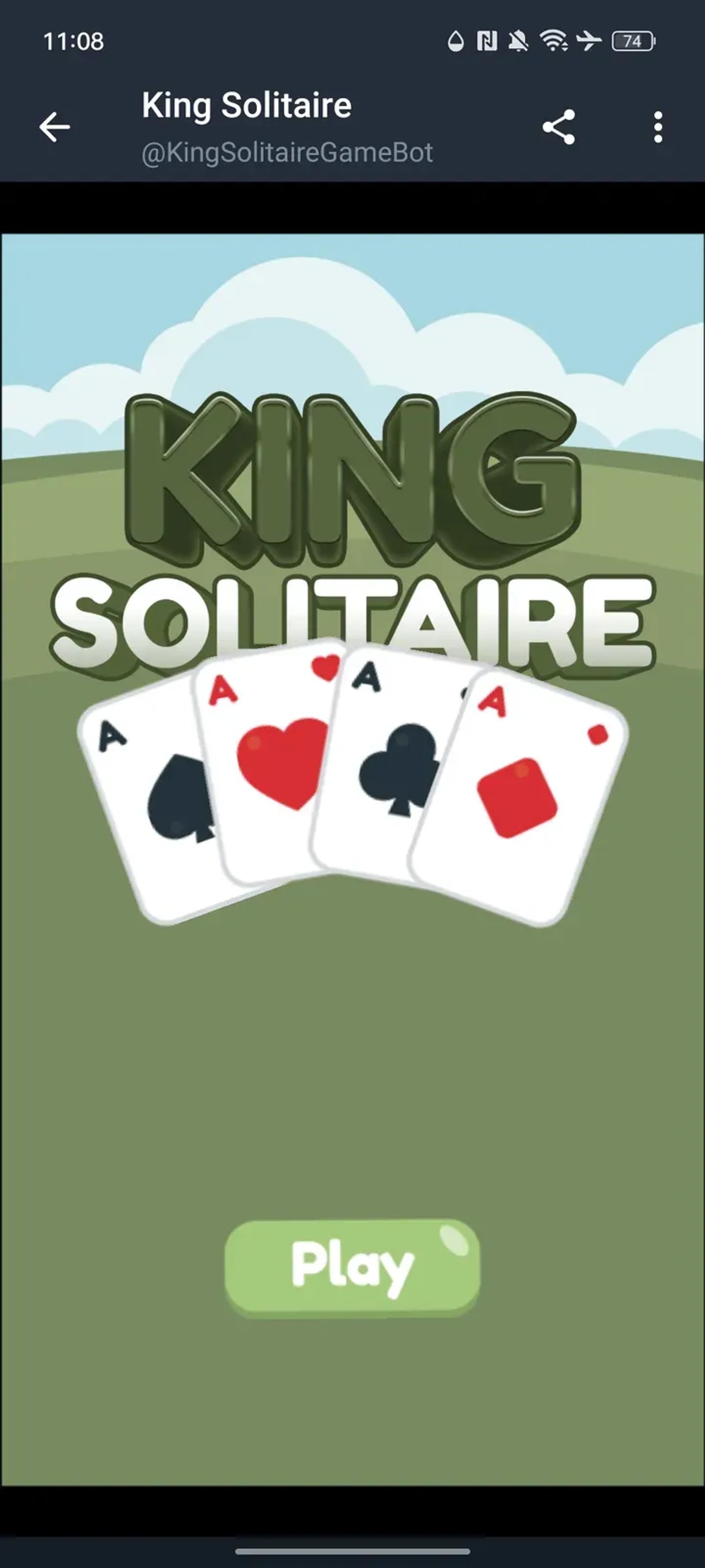 King Solitaire Game в Телеграм — скриншот 1