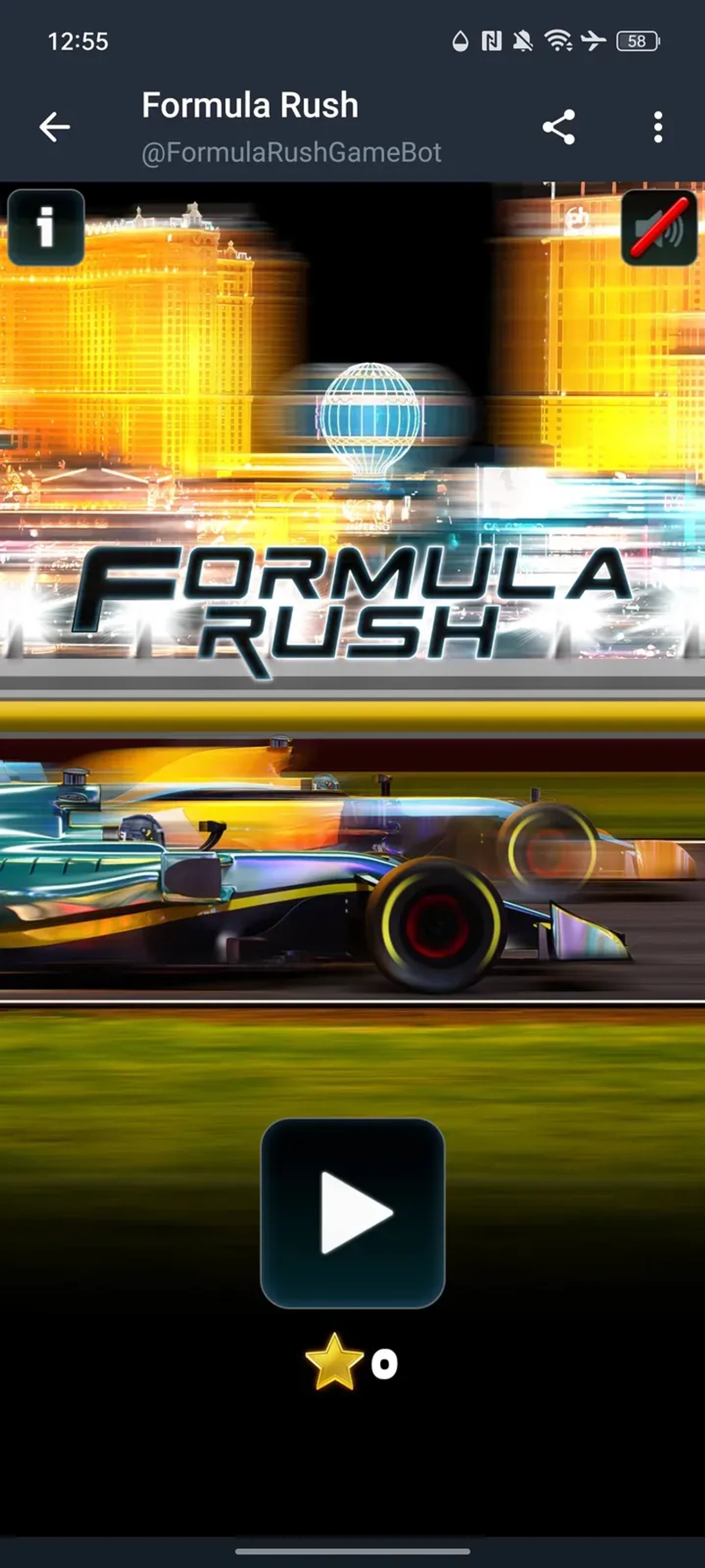 Formula Rush Game в Телеграм — скриншот 1