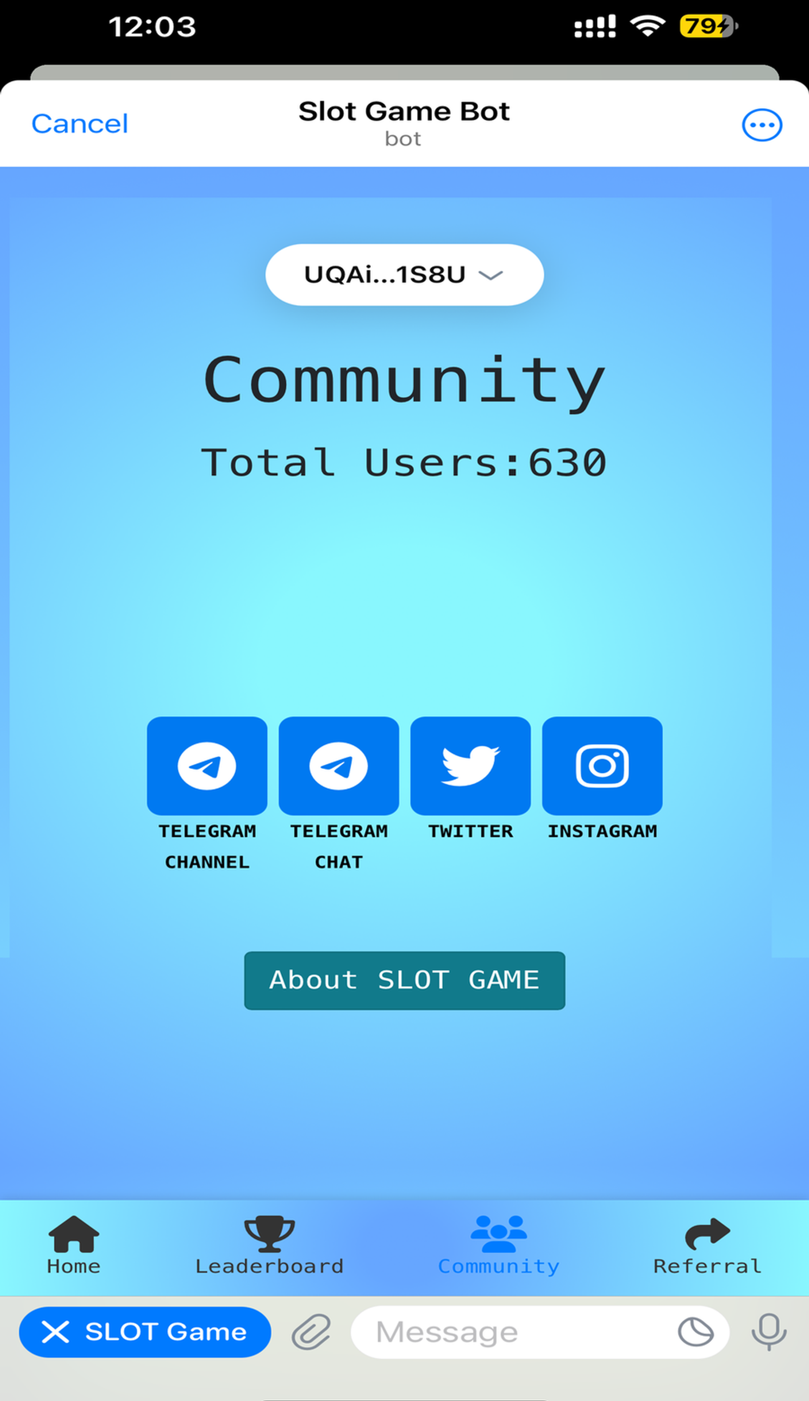 Slot Game в Телеграм — скриншот 3