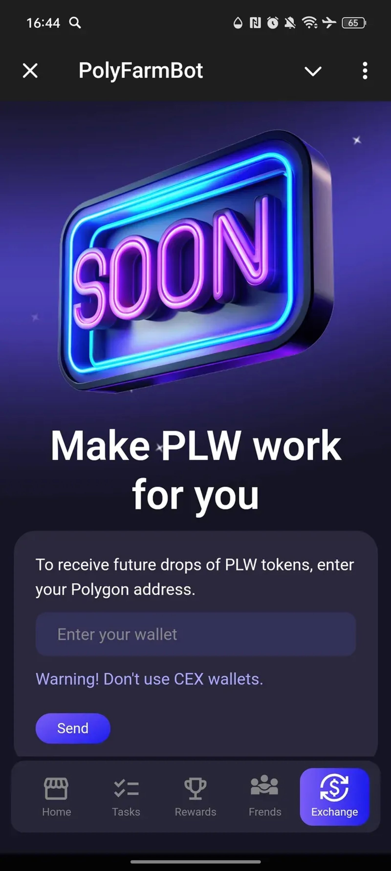 PolyFarmBot в Телеграм — скриншот 5