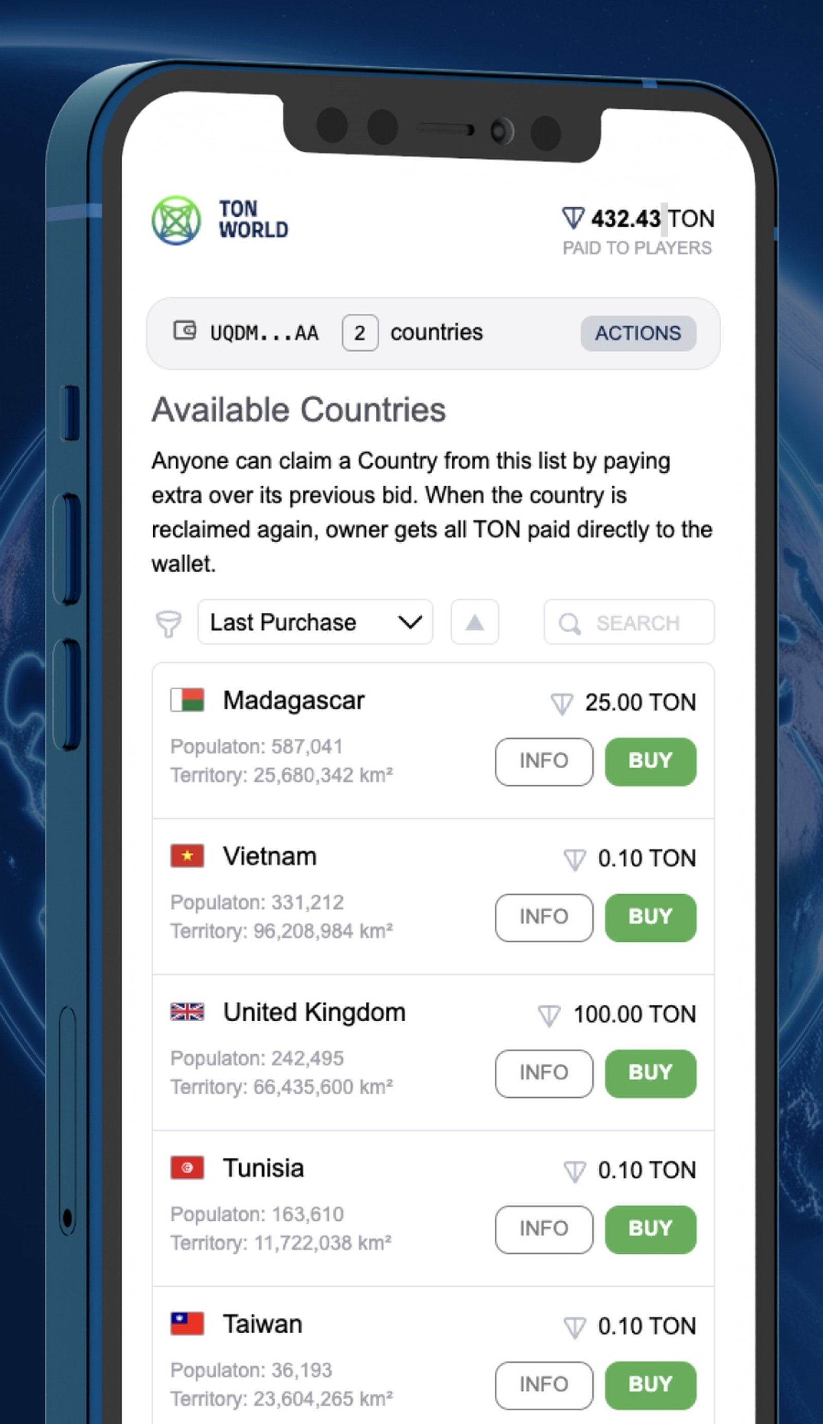 TON World в Телеграм — скриншот 2