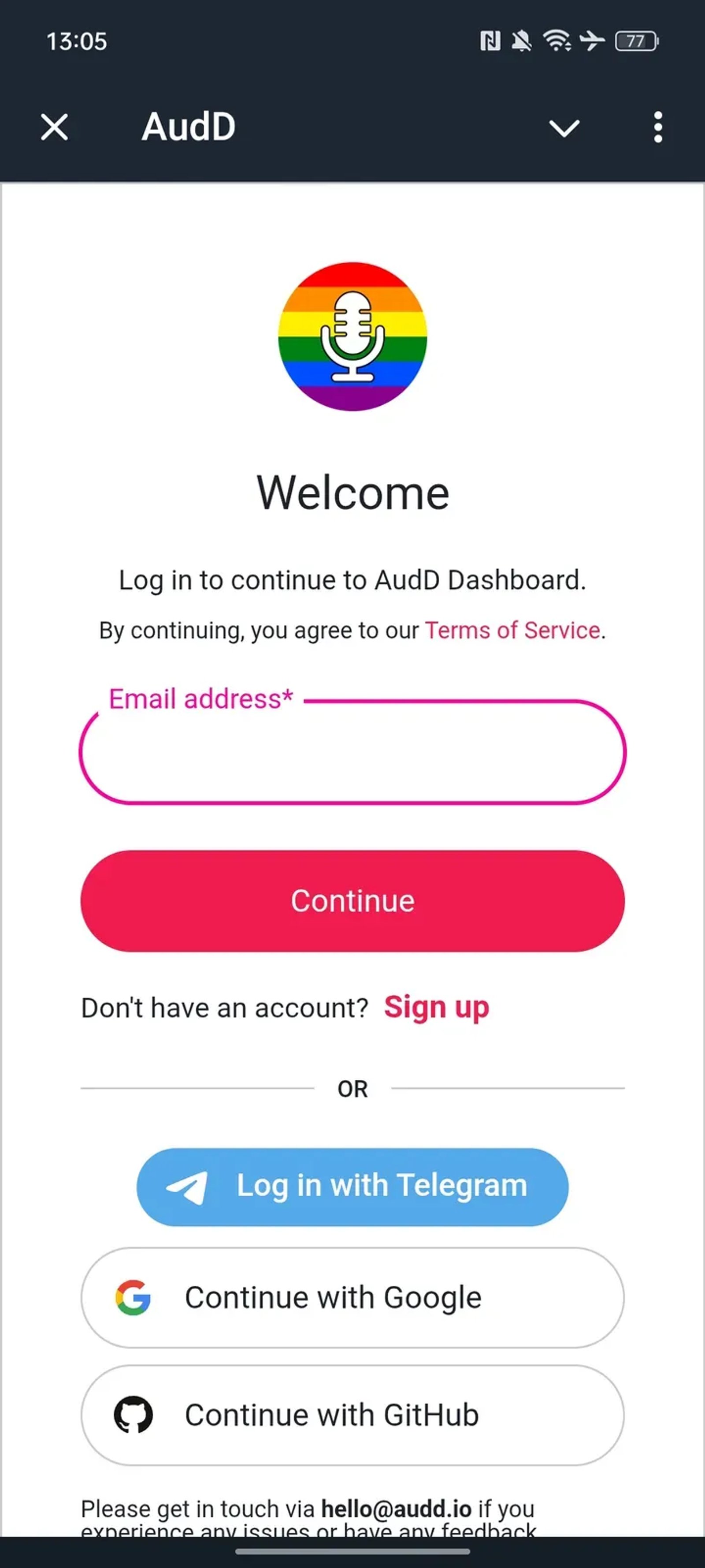 AudD в Telegram — скриншот 1