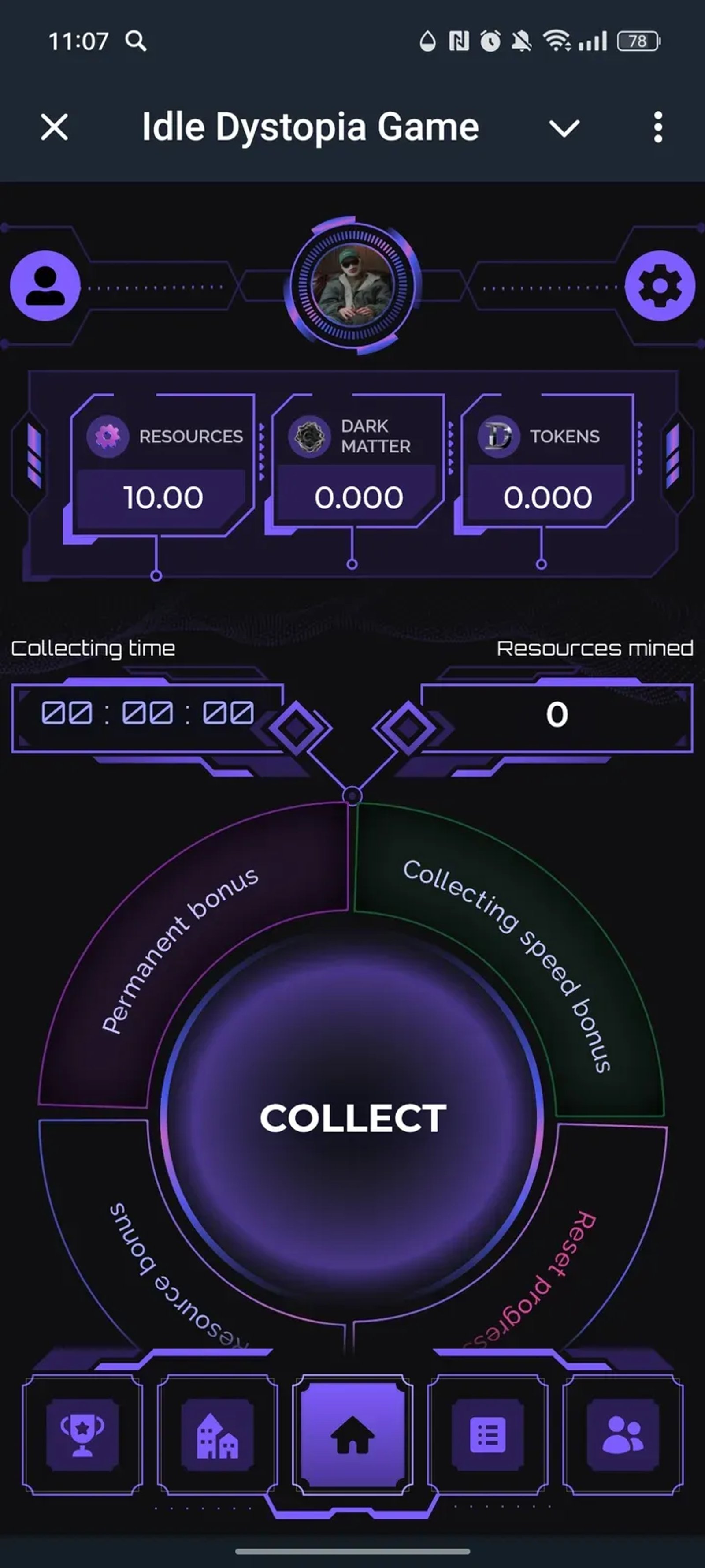 Idle Dystopia Game в Телеграм — скриншот 1