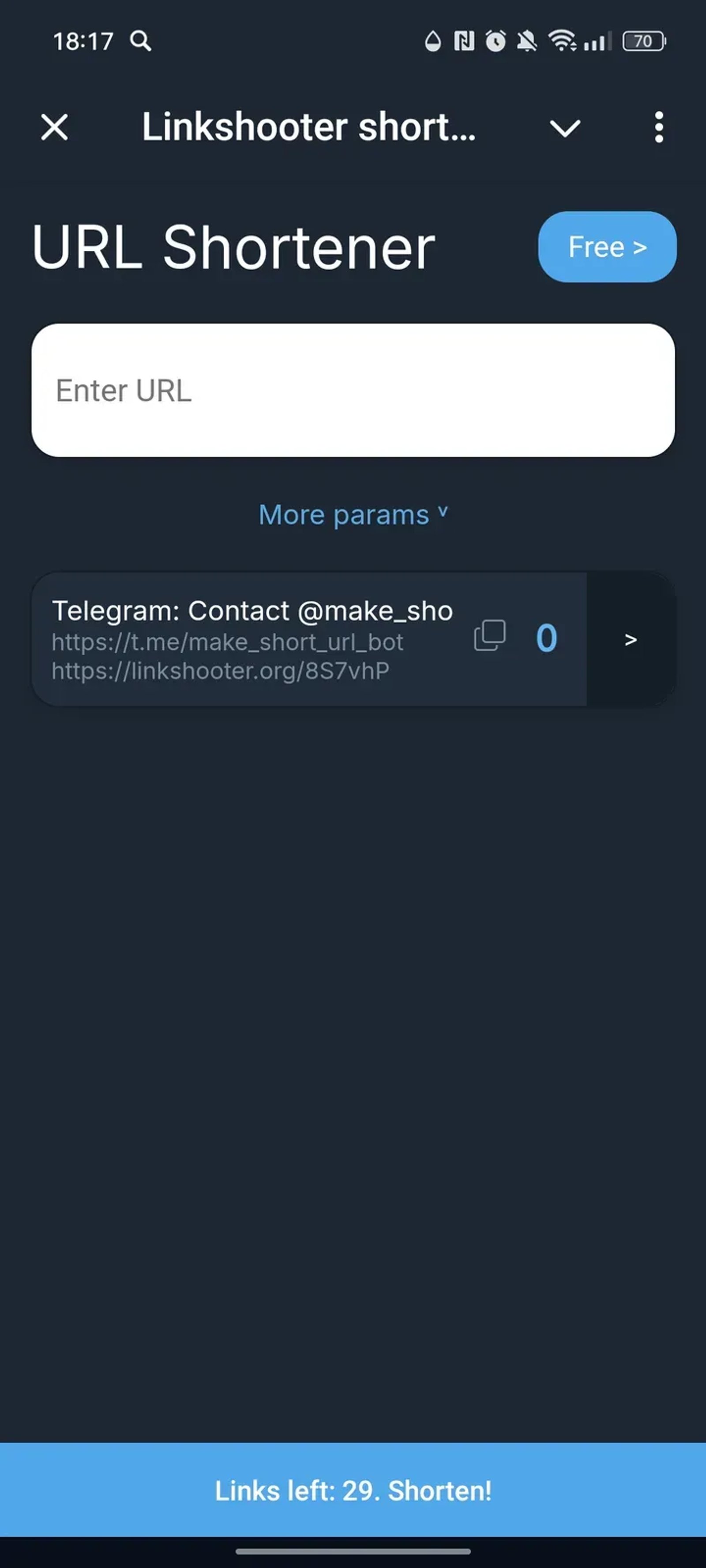 Linkshooter short lin в Телеграм — скриншот 1
