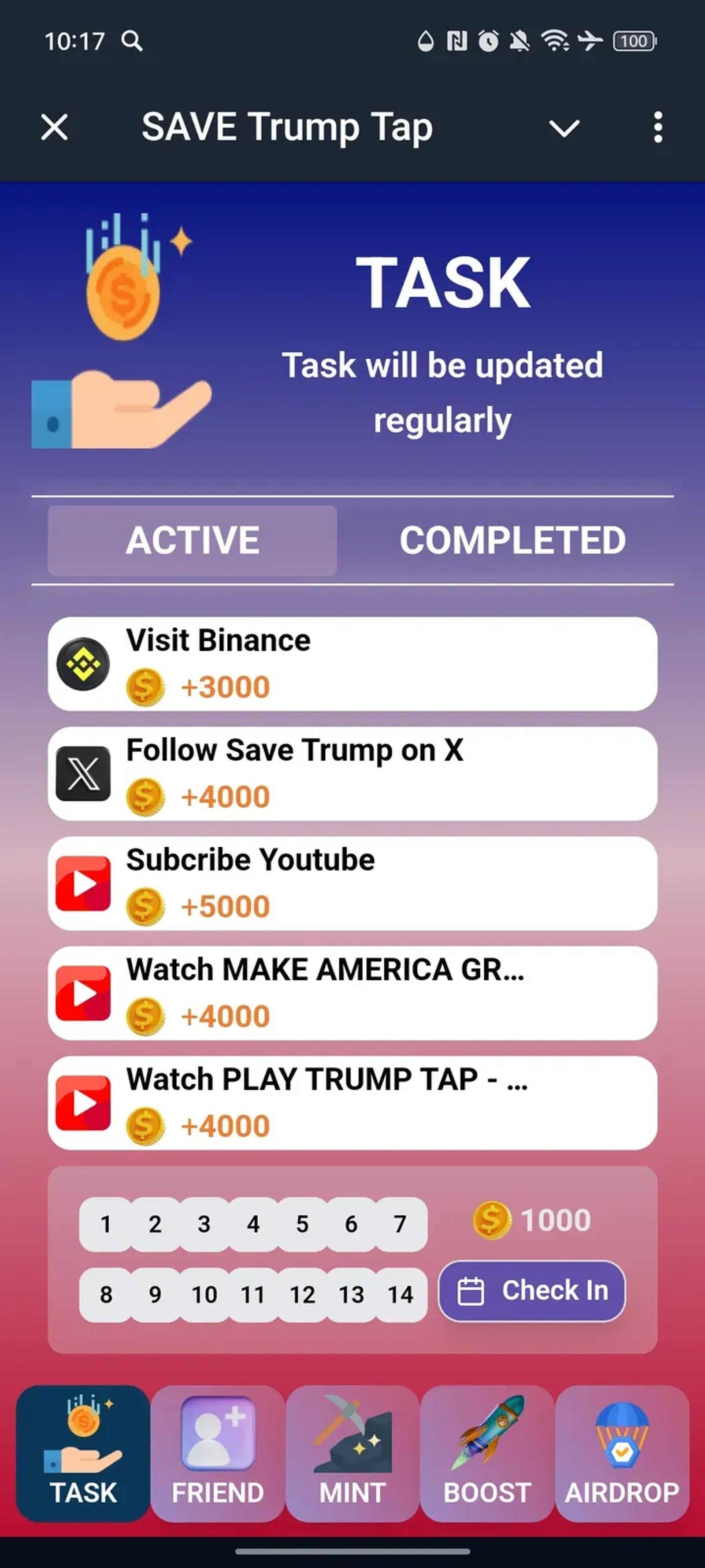 SAVE Trump Tap Telegram Screenshot 3