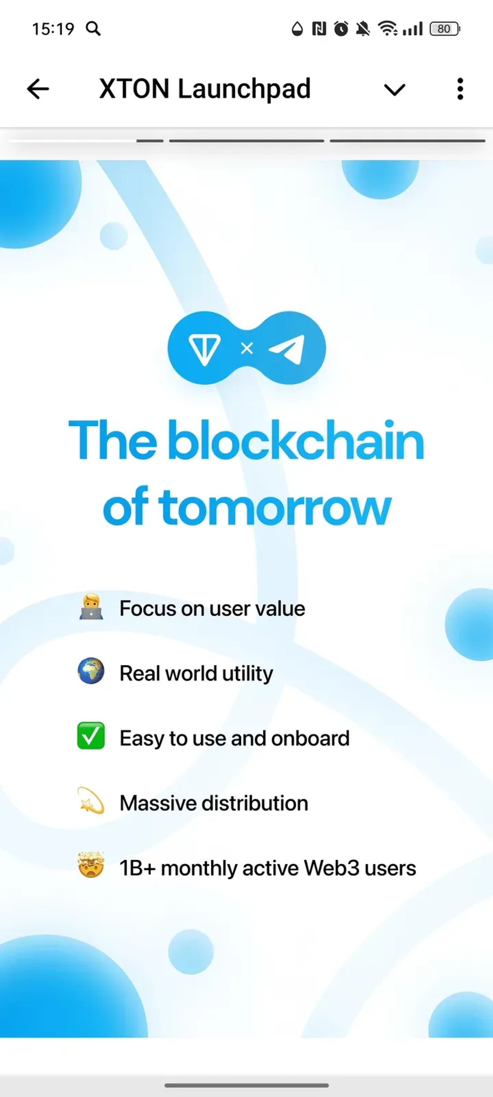 XTON Launchpad в Телеграм — скриншот 2