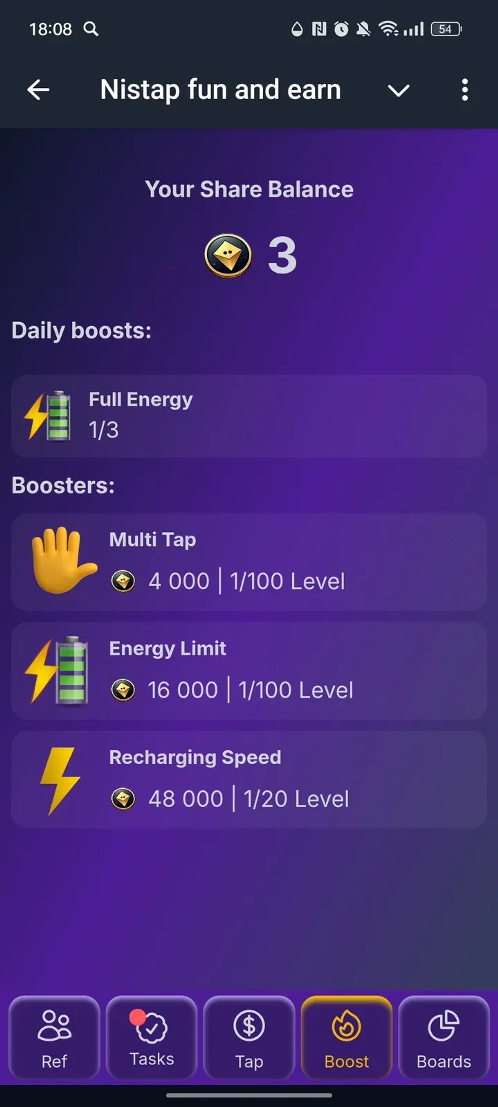 Nistap fun and earn в Телеграм — скриншот 3