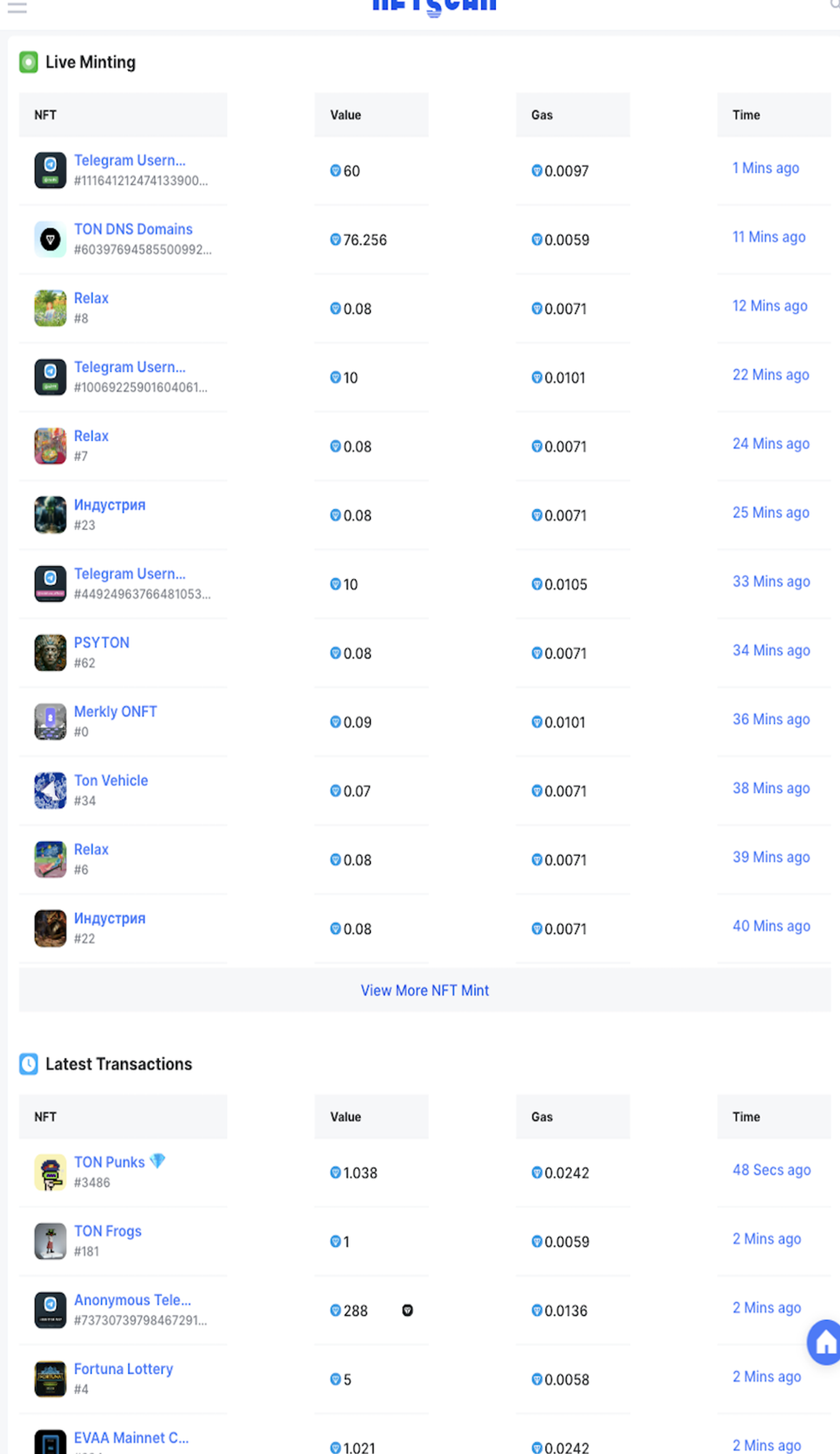 NFTScan в Телеграм — скриншот 2