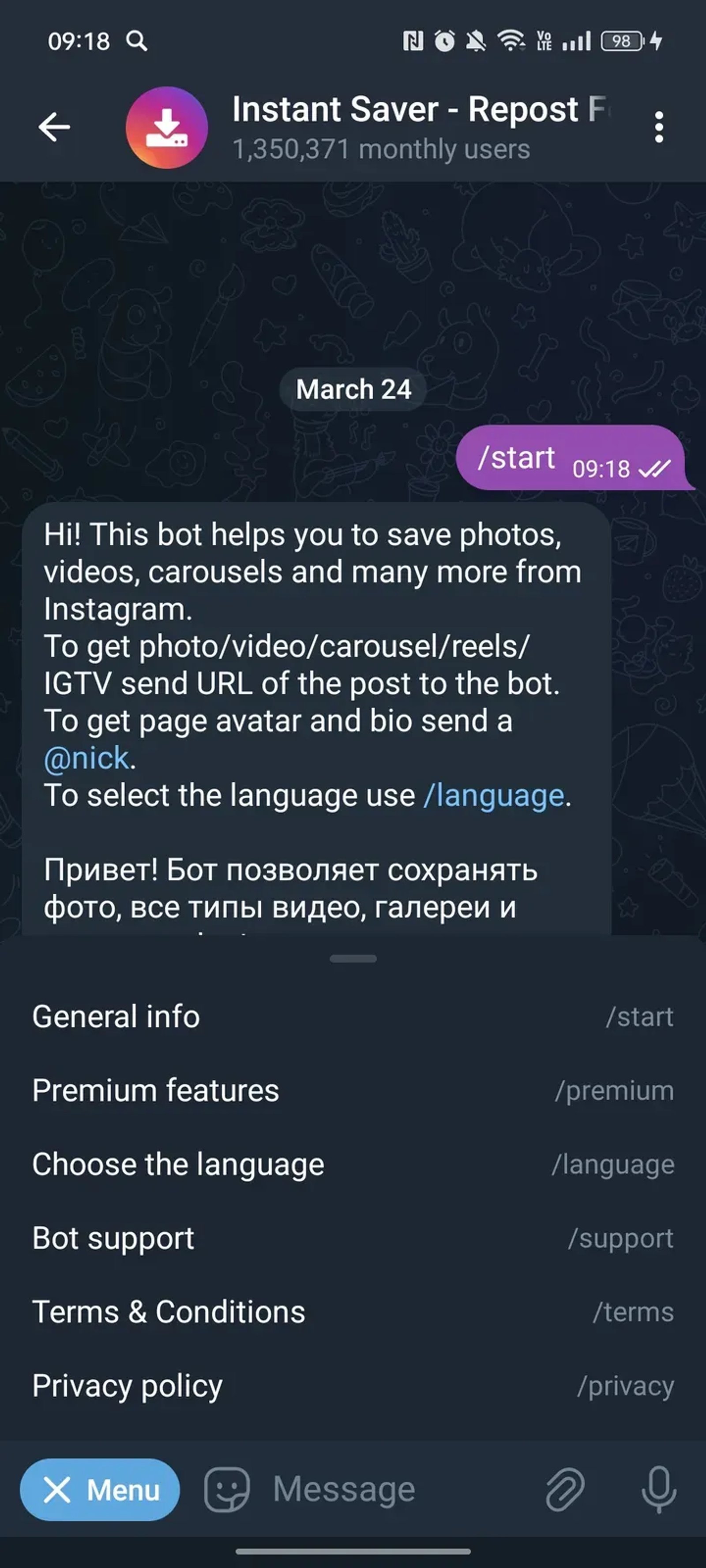 Instant Saver - Repost For Instagram в Телеграм — скриншот 2
