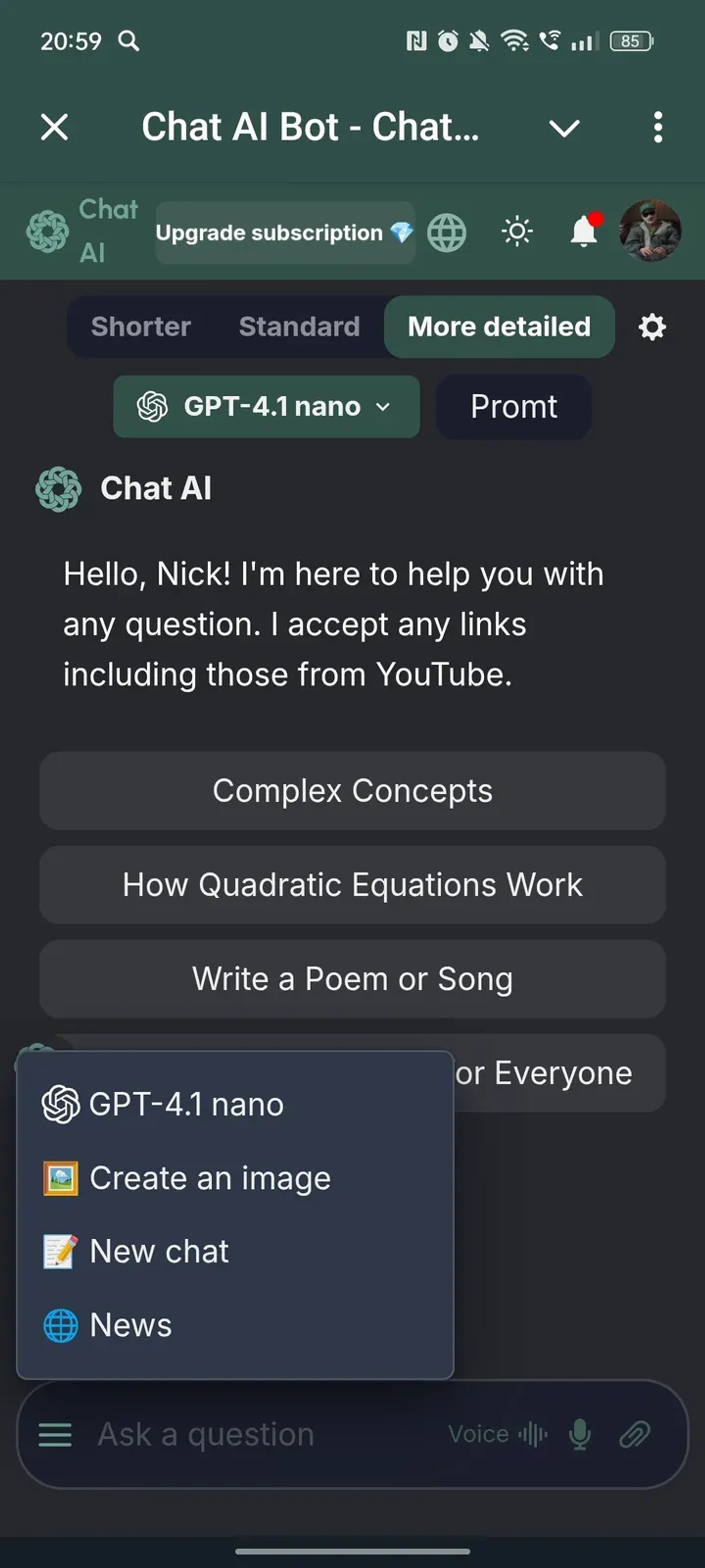 Chat AI Bot - Chat GPT | Midjourney | Perplexity | Claude в Телеграм — скриншот 3
