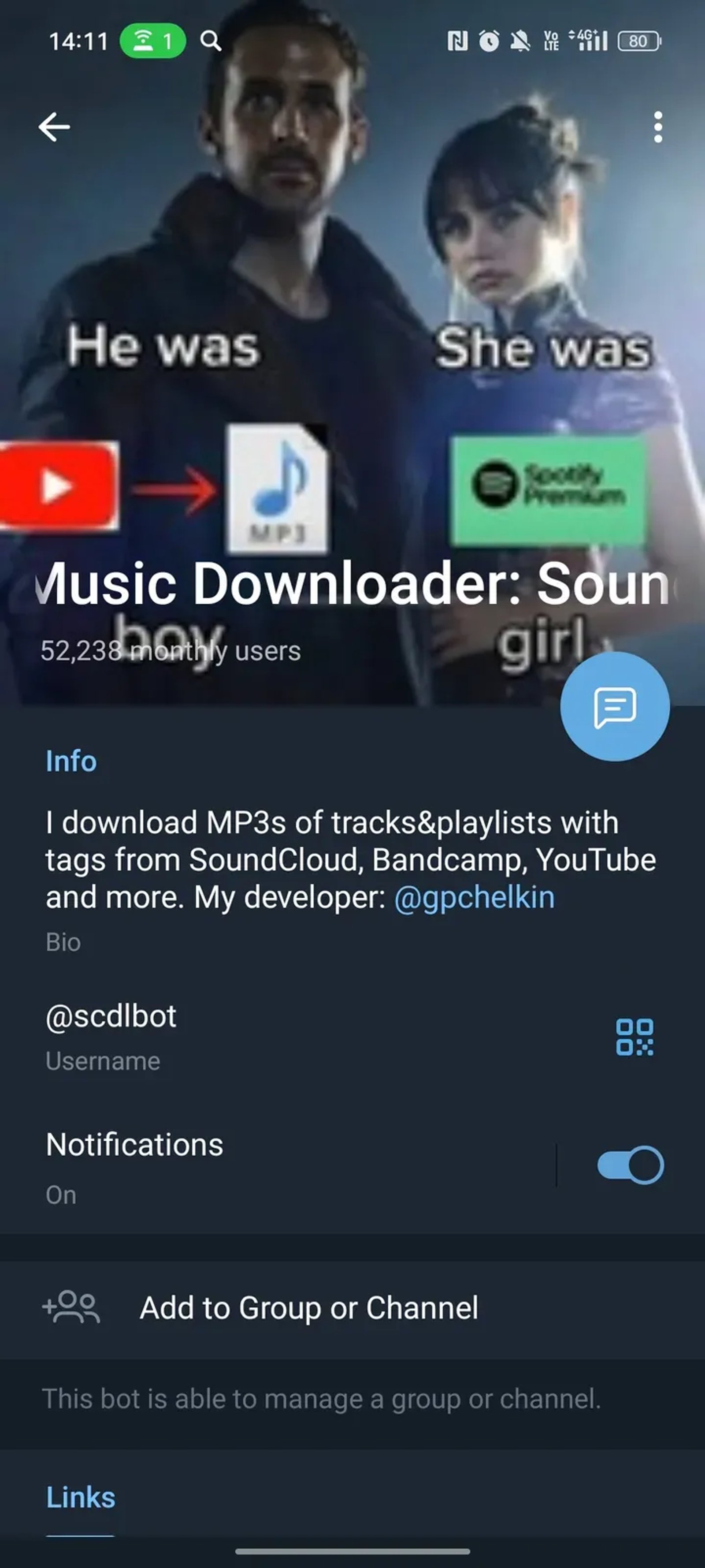 Music Downloader: SoundCloud, Bandcamp, YouTube Audio Download в Телеграм — скриншот 4
