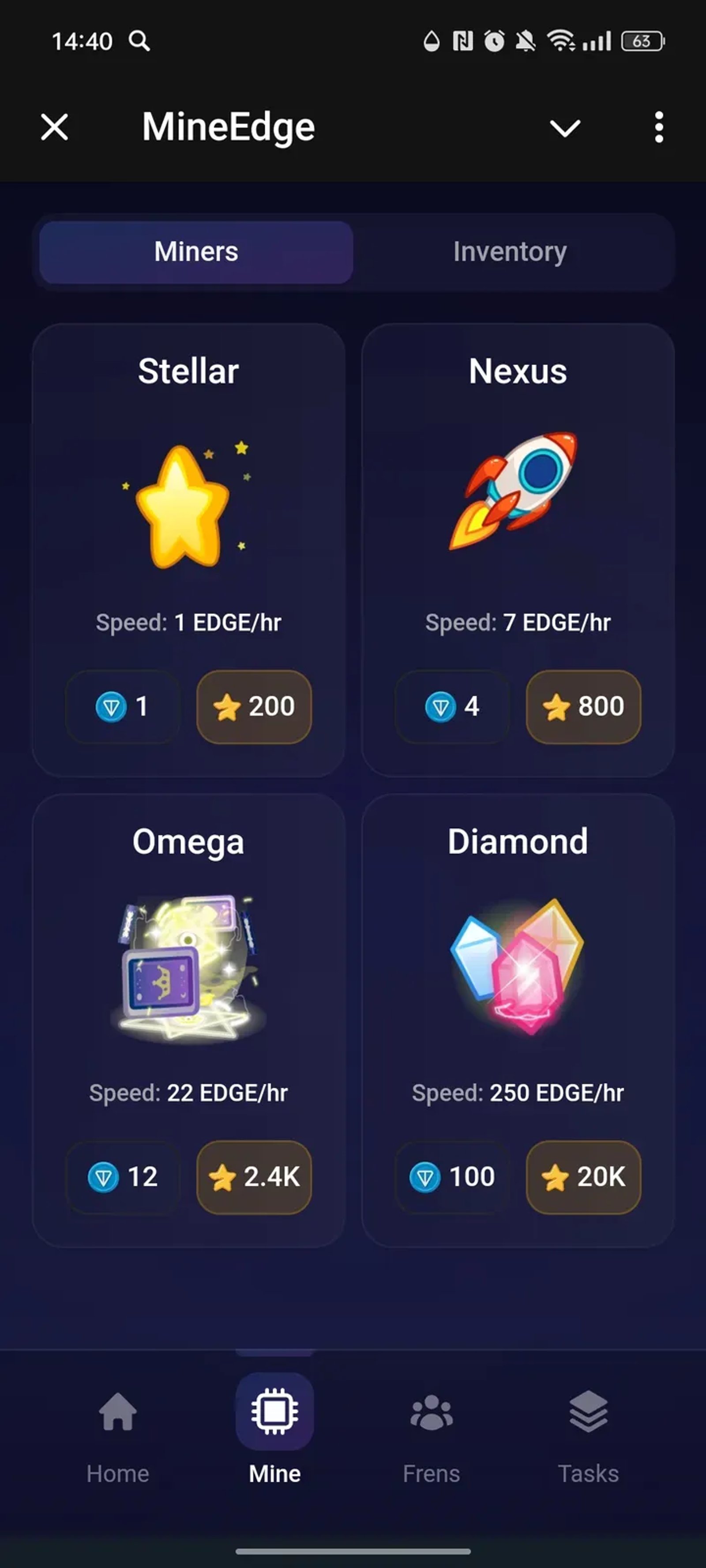 MineEdge в Телеграм — скриншот 2