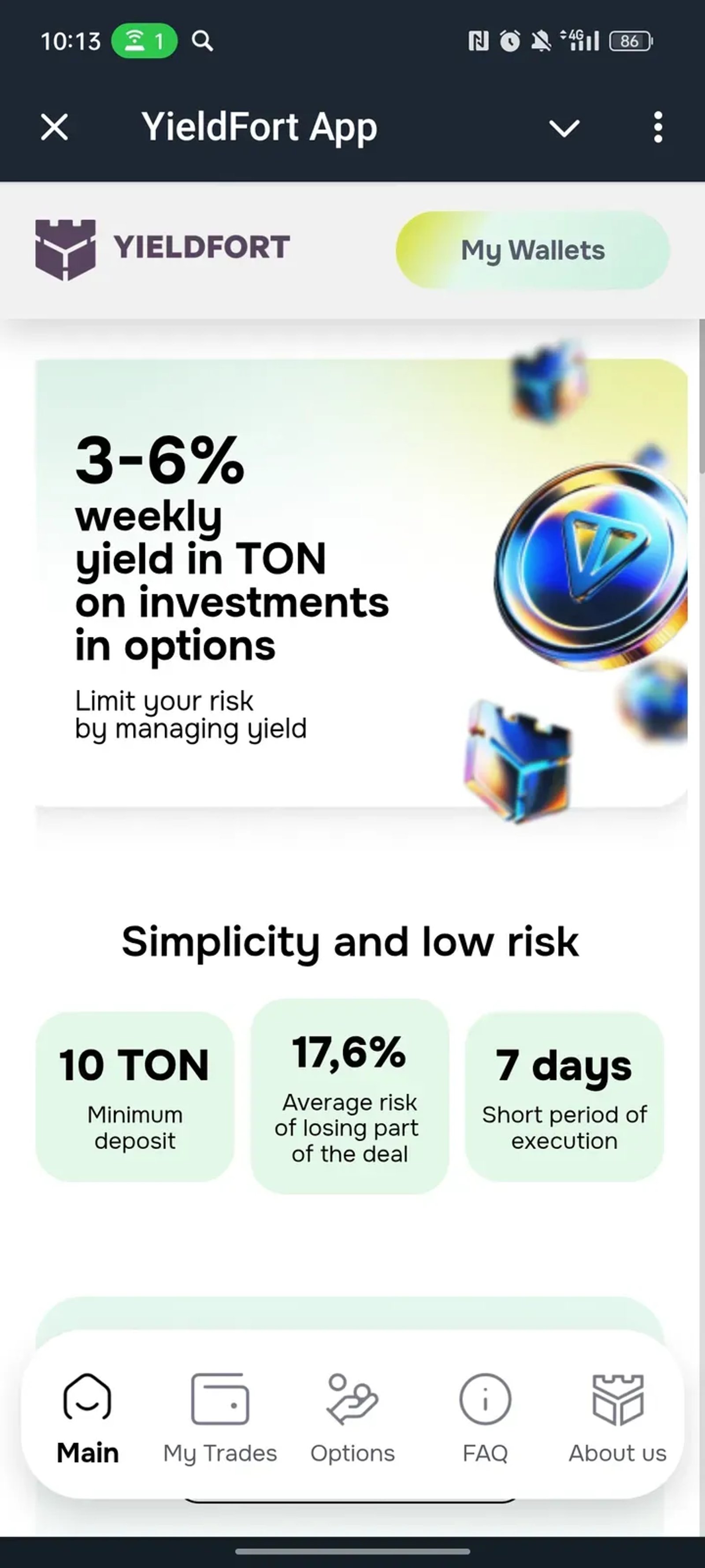 YieldFort App Telegram Screenshot 1