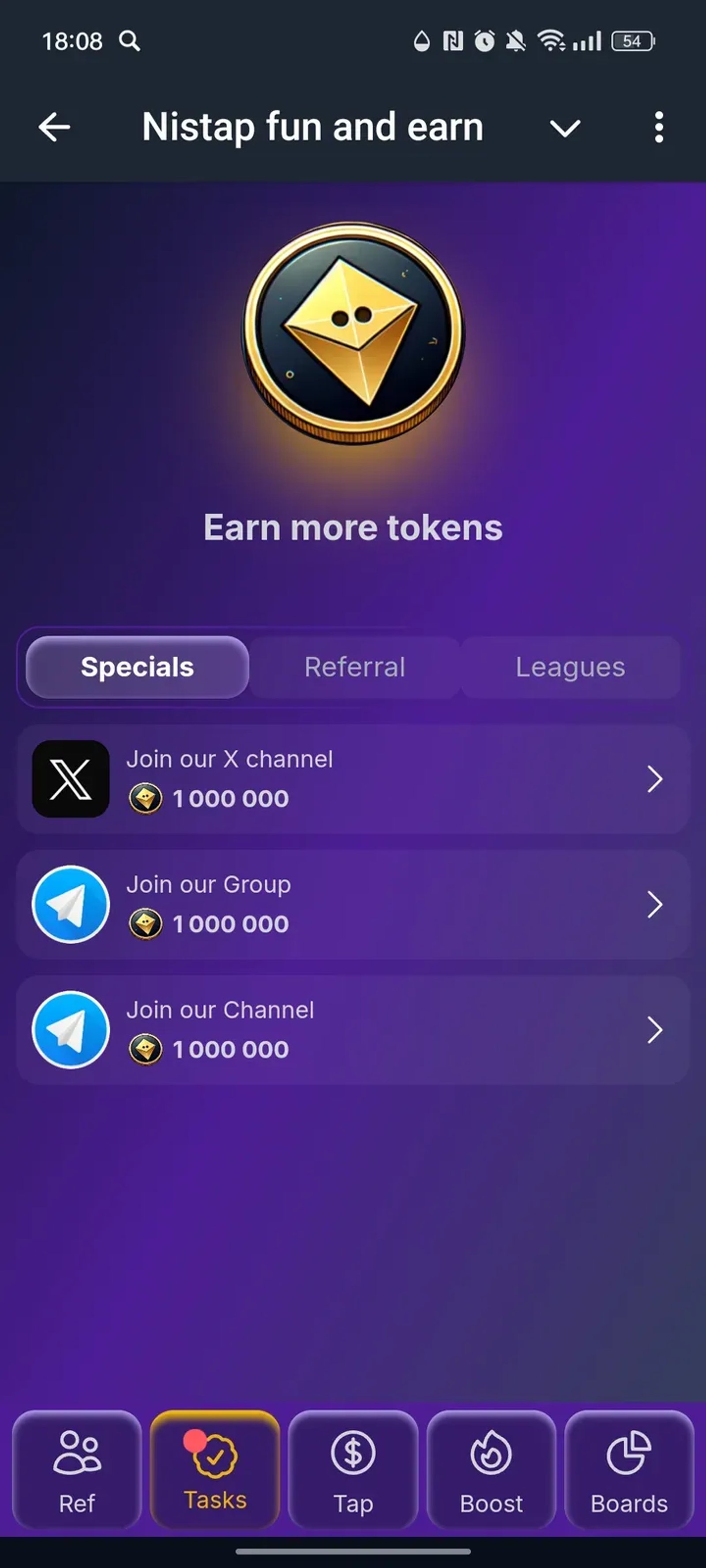 Nistap fun and earn в Телеграм — скриншот 2