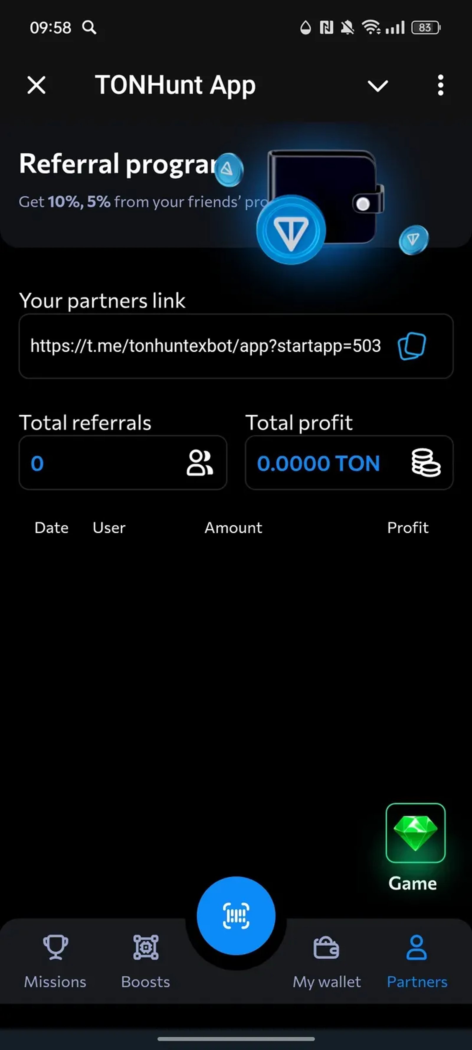 TONHunt App в Телеграм — скриншот 4