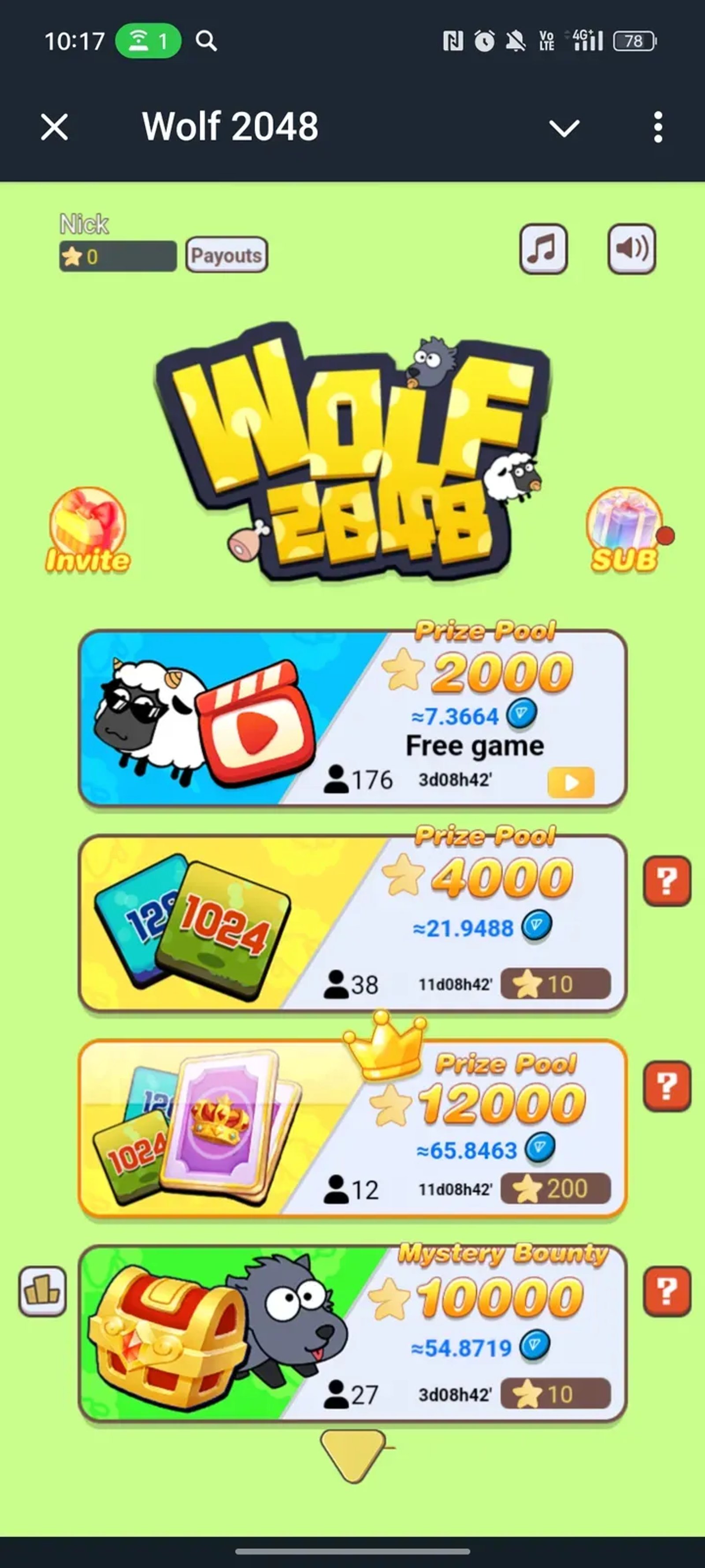 Wolf 2048 в Телеграм — скриншот 1
