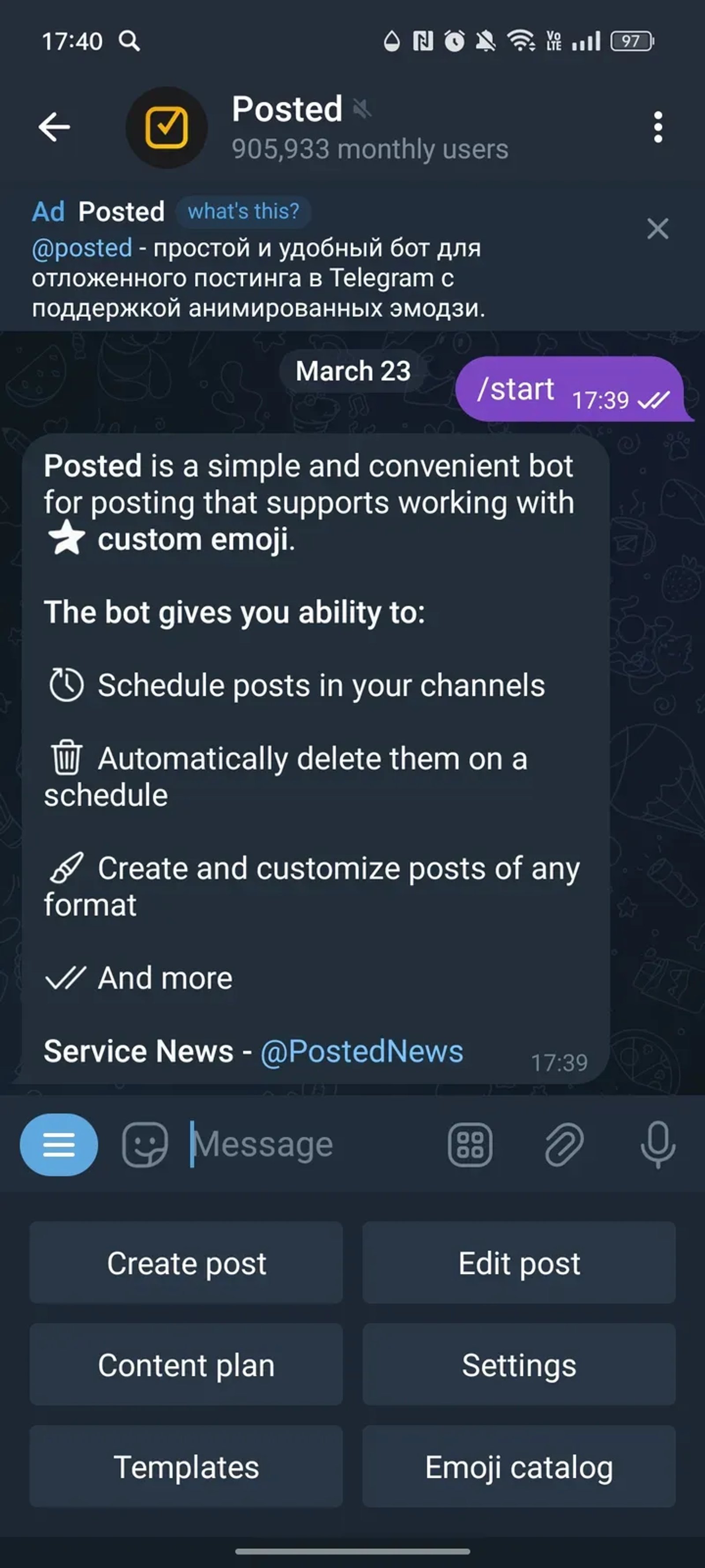 Posted Telegram Screenshot 3