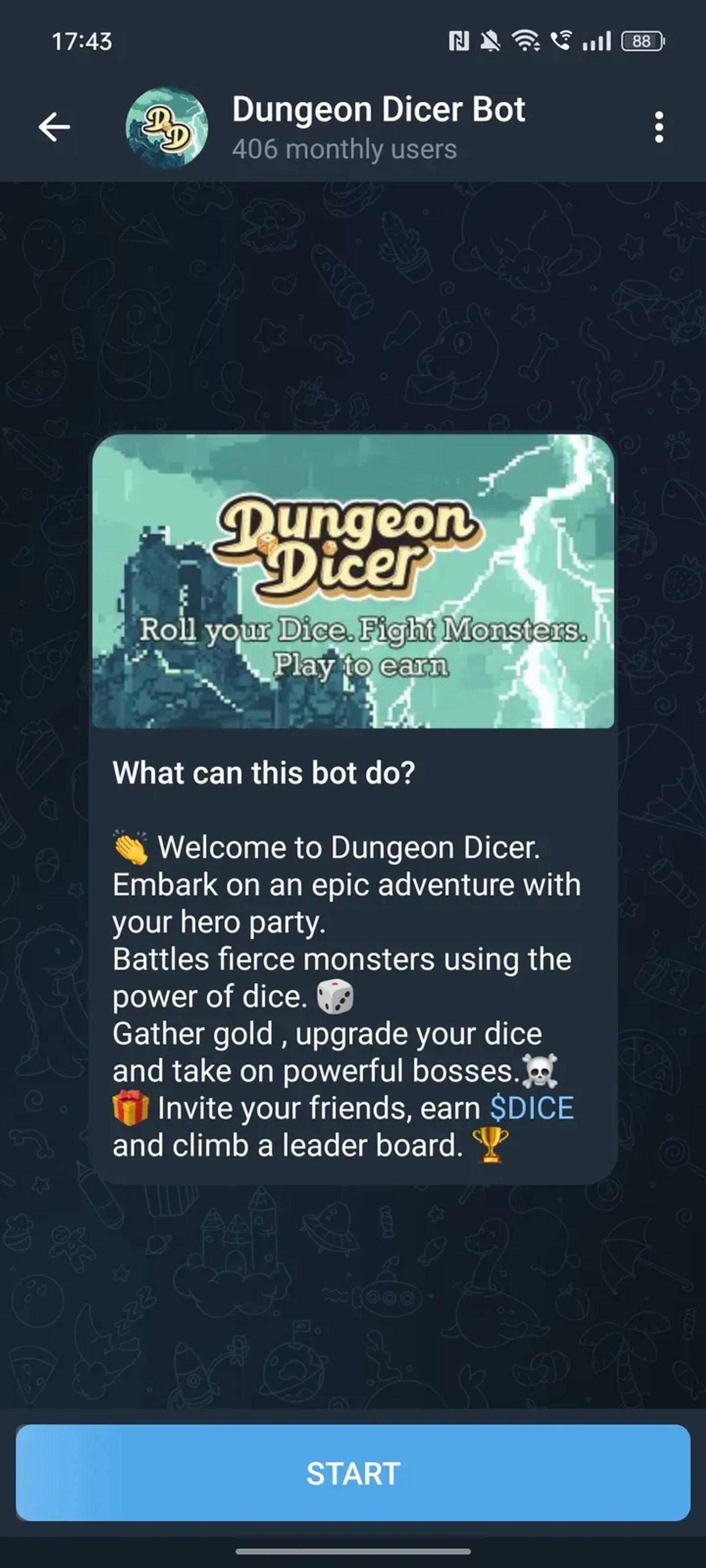 Dungeon Dicer Bot в Telegram — скриншот 2
