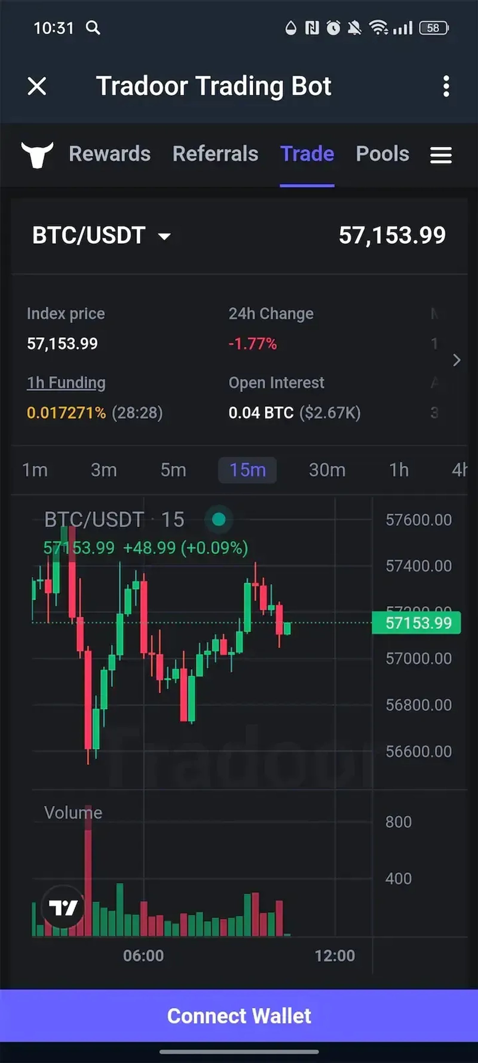 Tradoor Trading Bot в Телеграм — скриншот 3