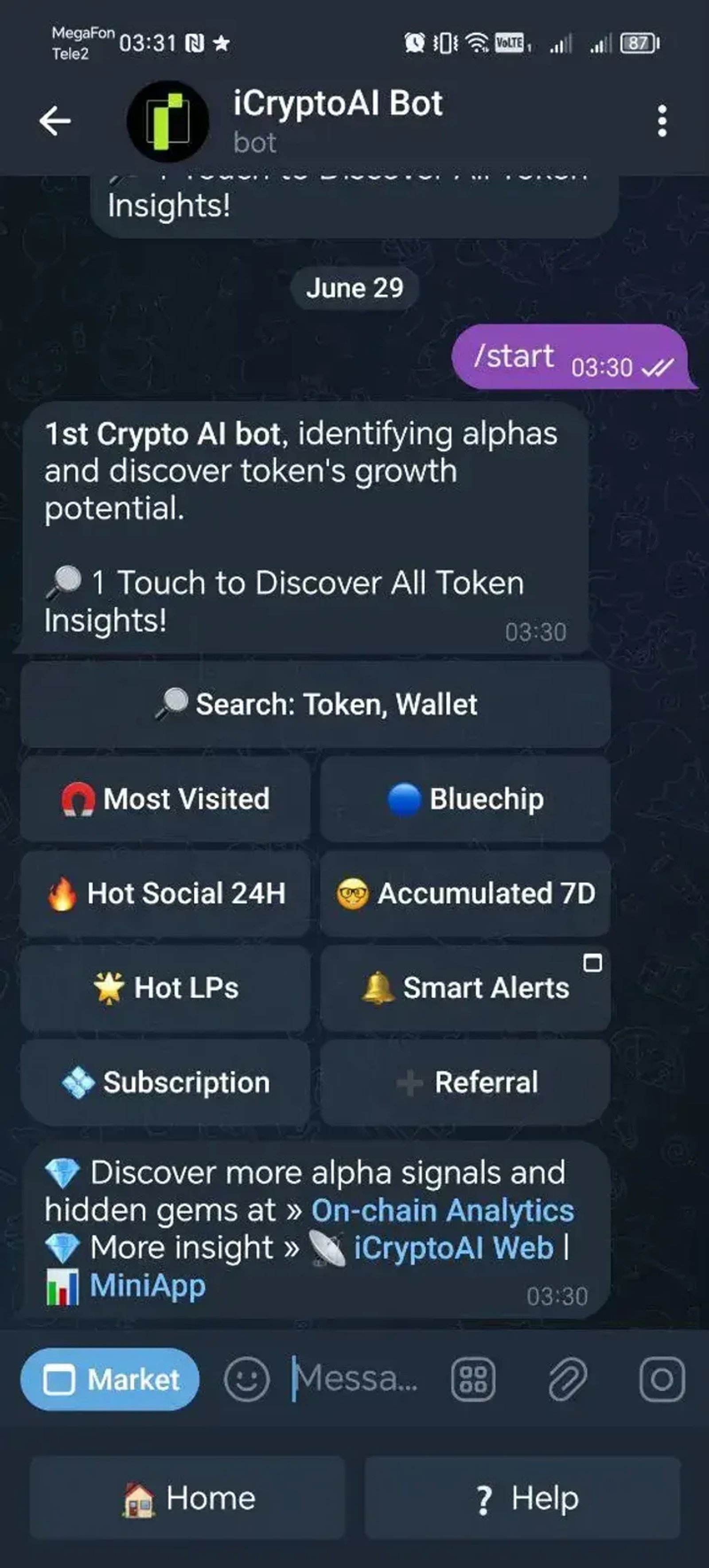 iCryptoAI Bot Telegram Screenshot 4