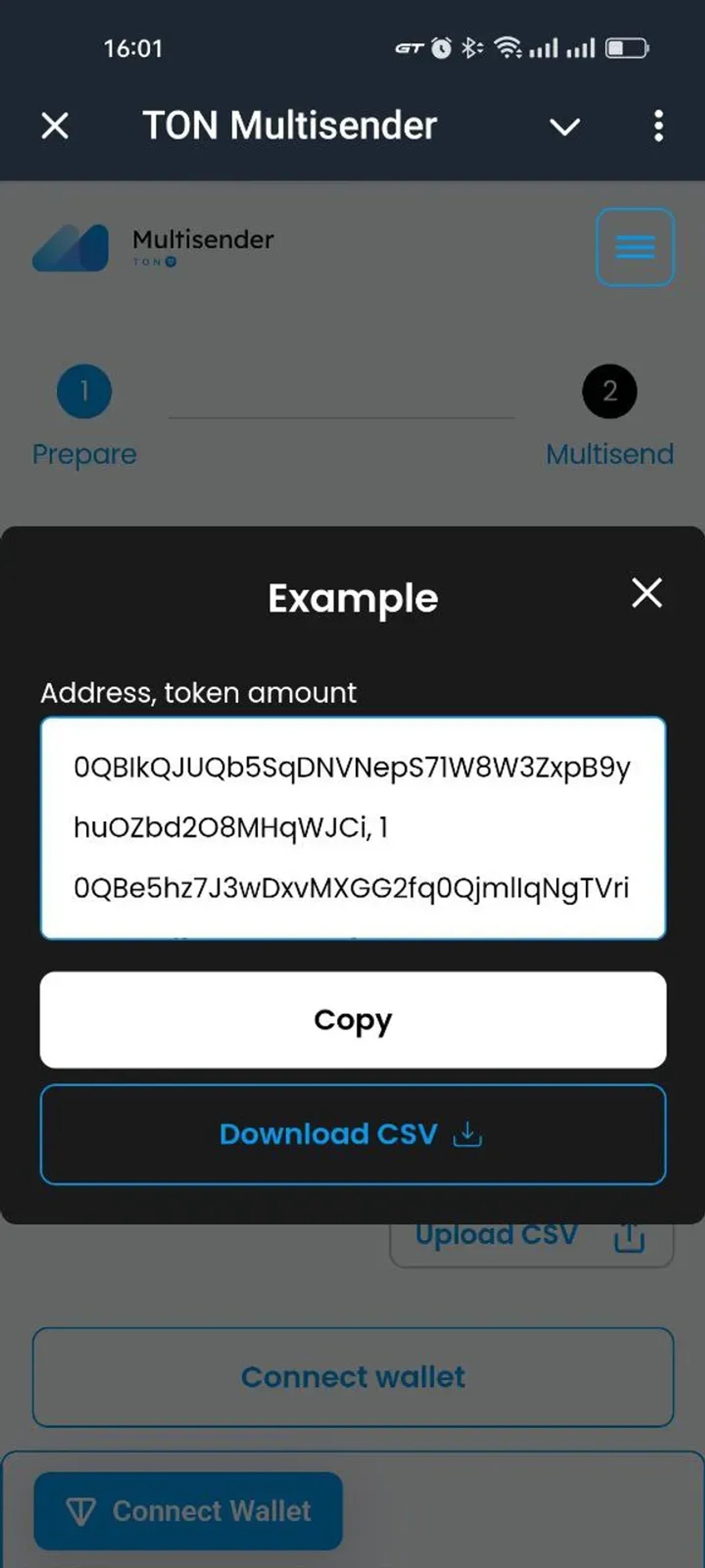 TON Multisender в Телеграм — скриншот 1