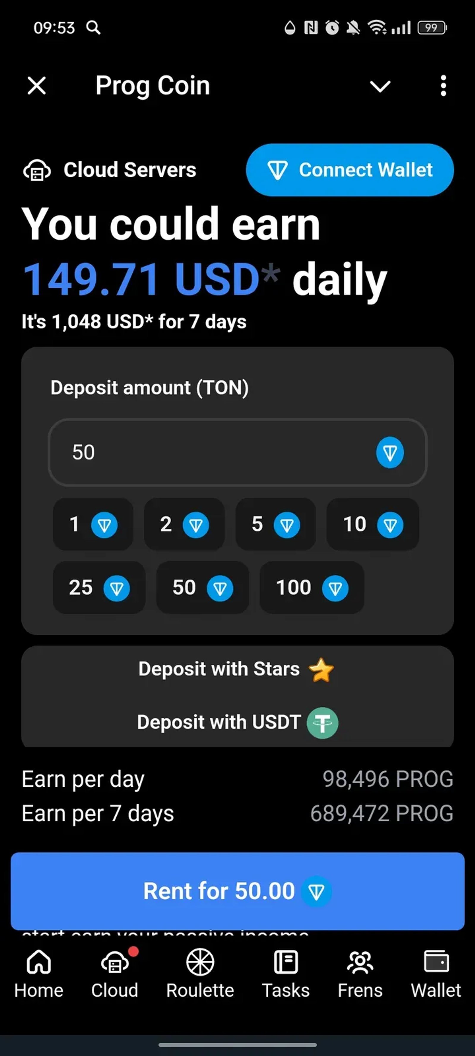 Prog Coin в Телеграм — скриншот 2