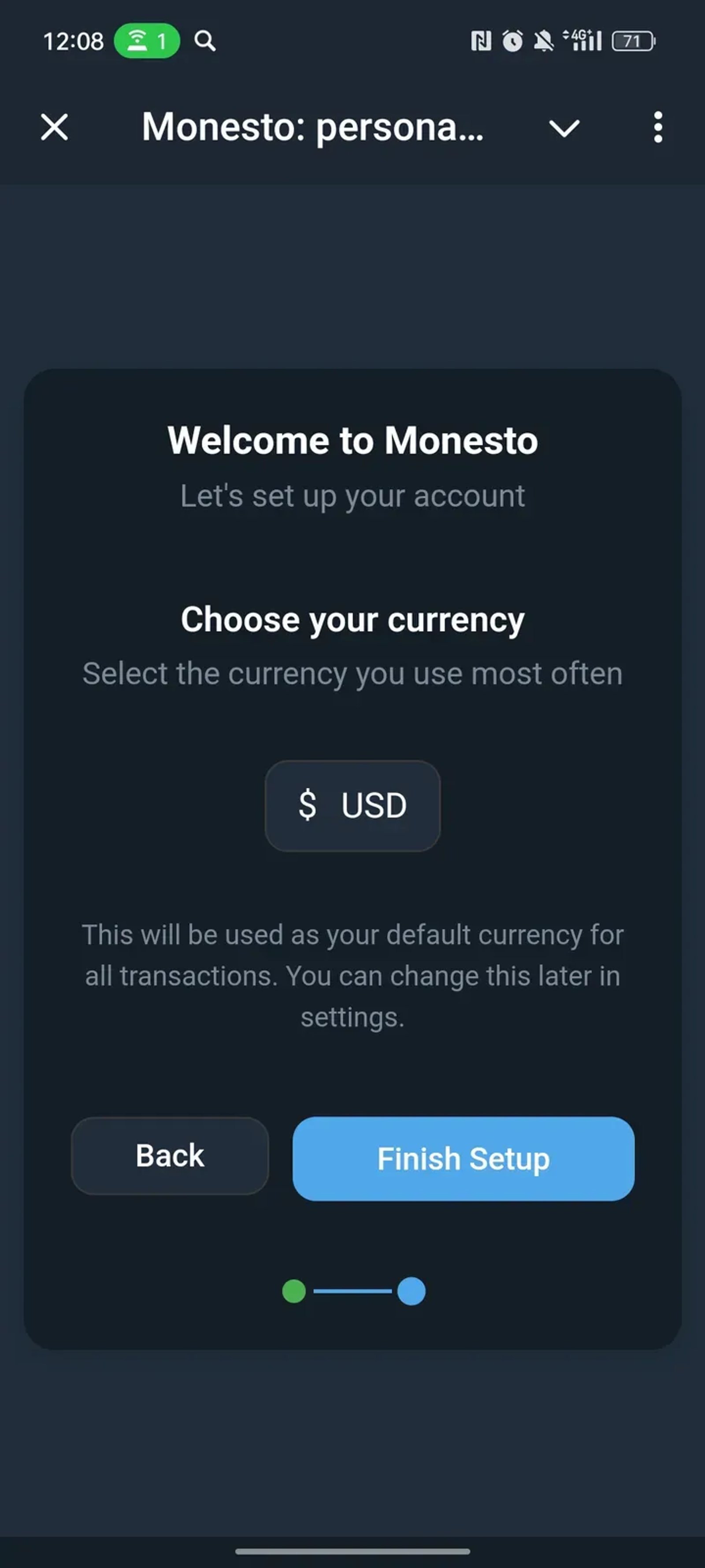 Monesto: personal and group expense tracker в Телеграм — скриншот 1