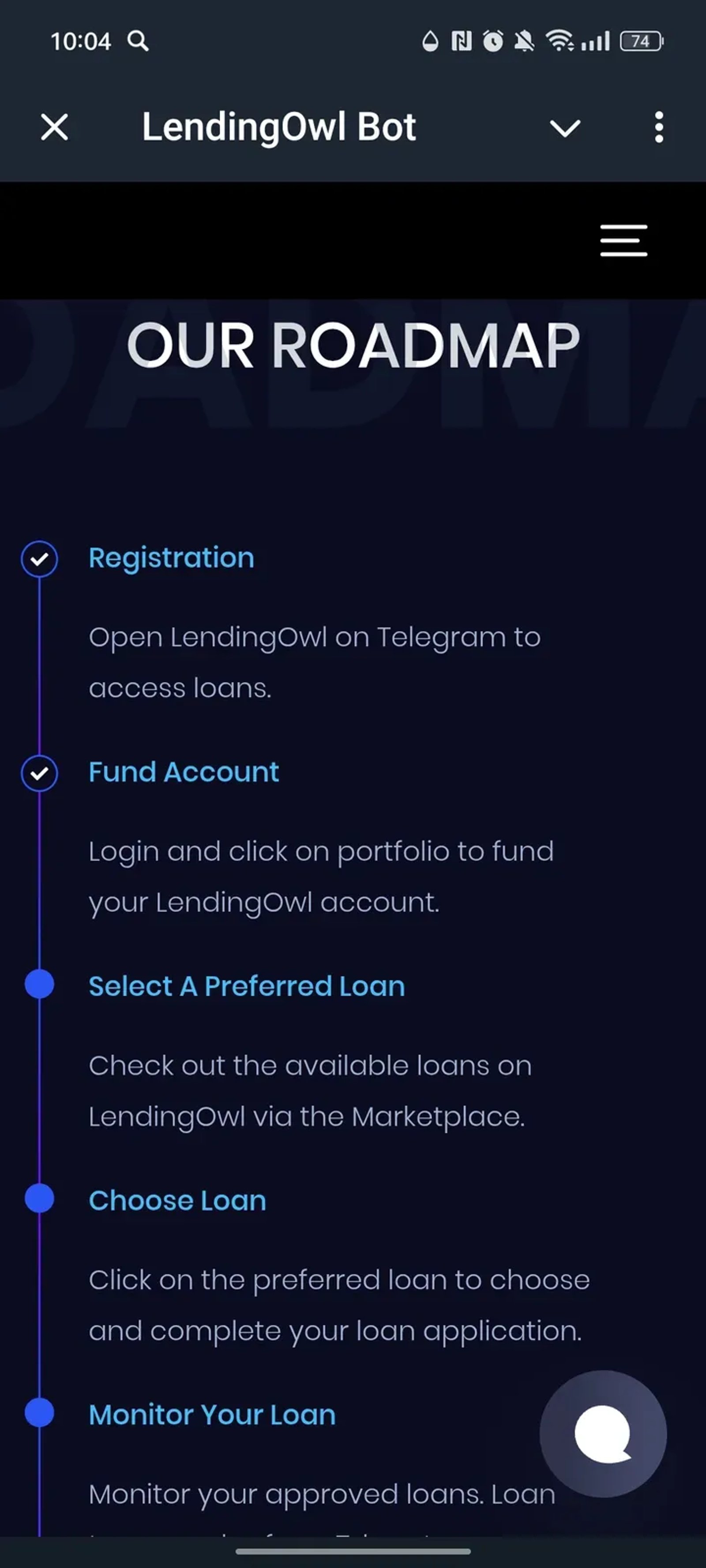 LendingOwl Bot в Телеграм — скриншот 2