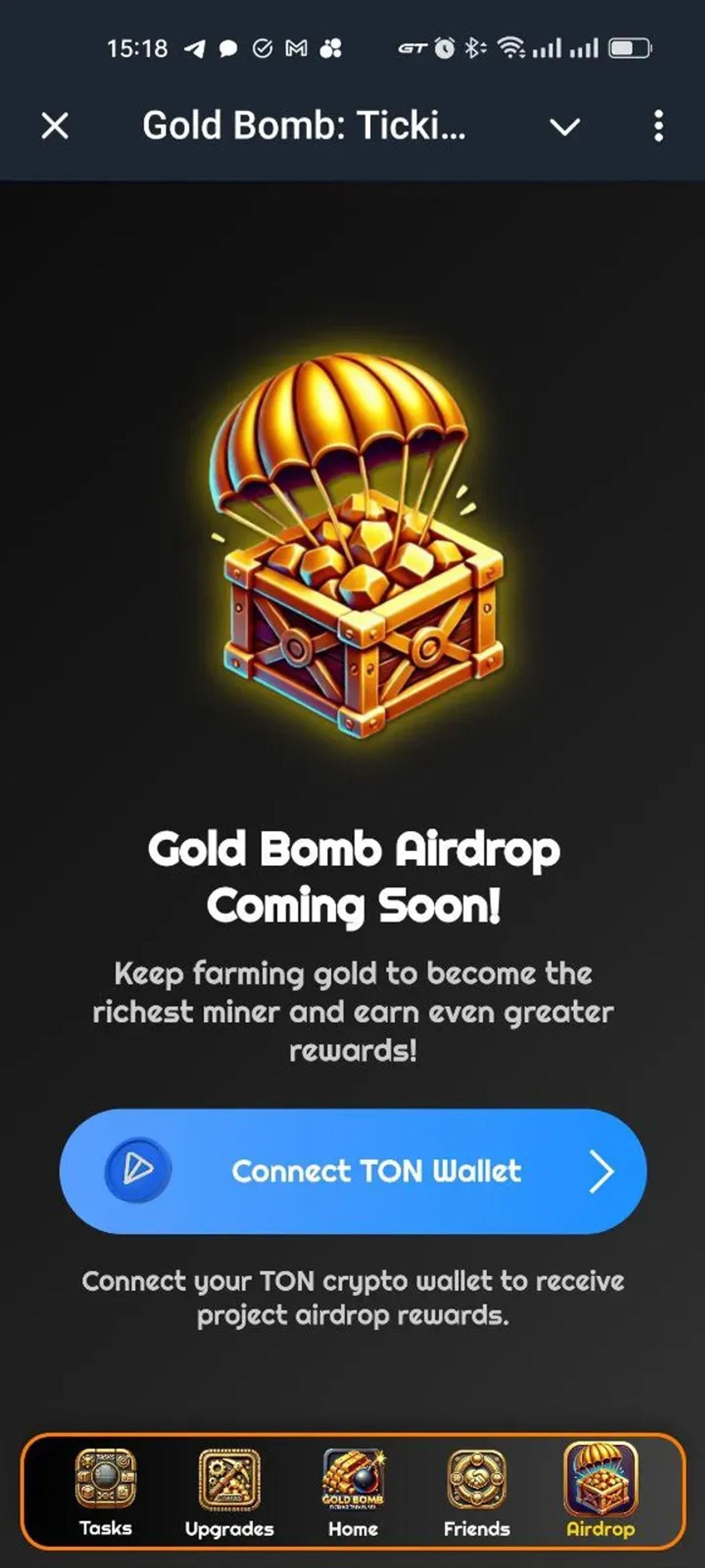 Gold Bomb: Ticking Treasures в Телеграм — скриншот 1