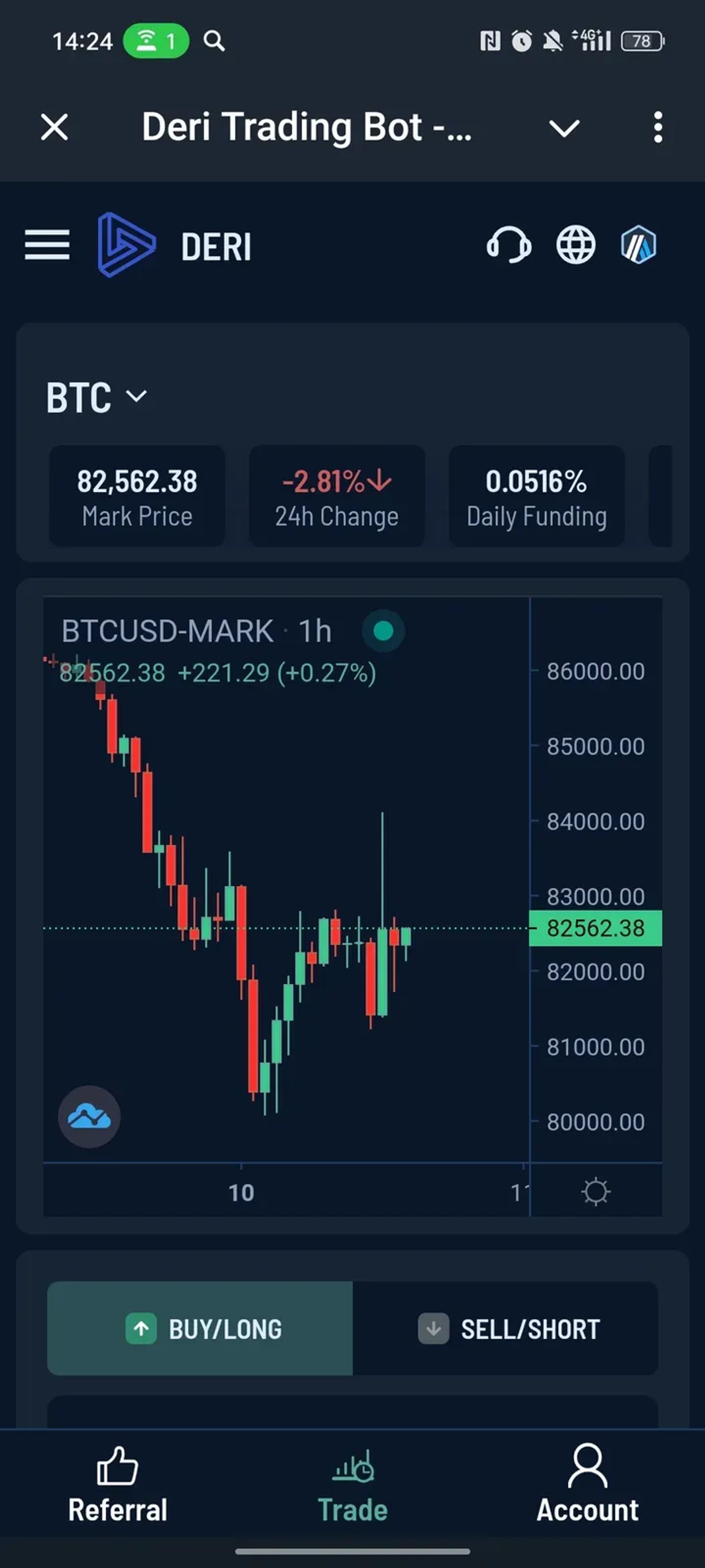 Deri Trading Bot - Trade Futures & Options в Телеграм — скриншот 1