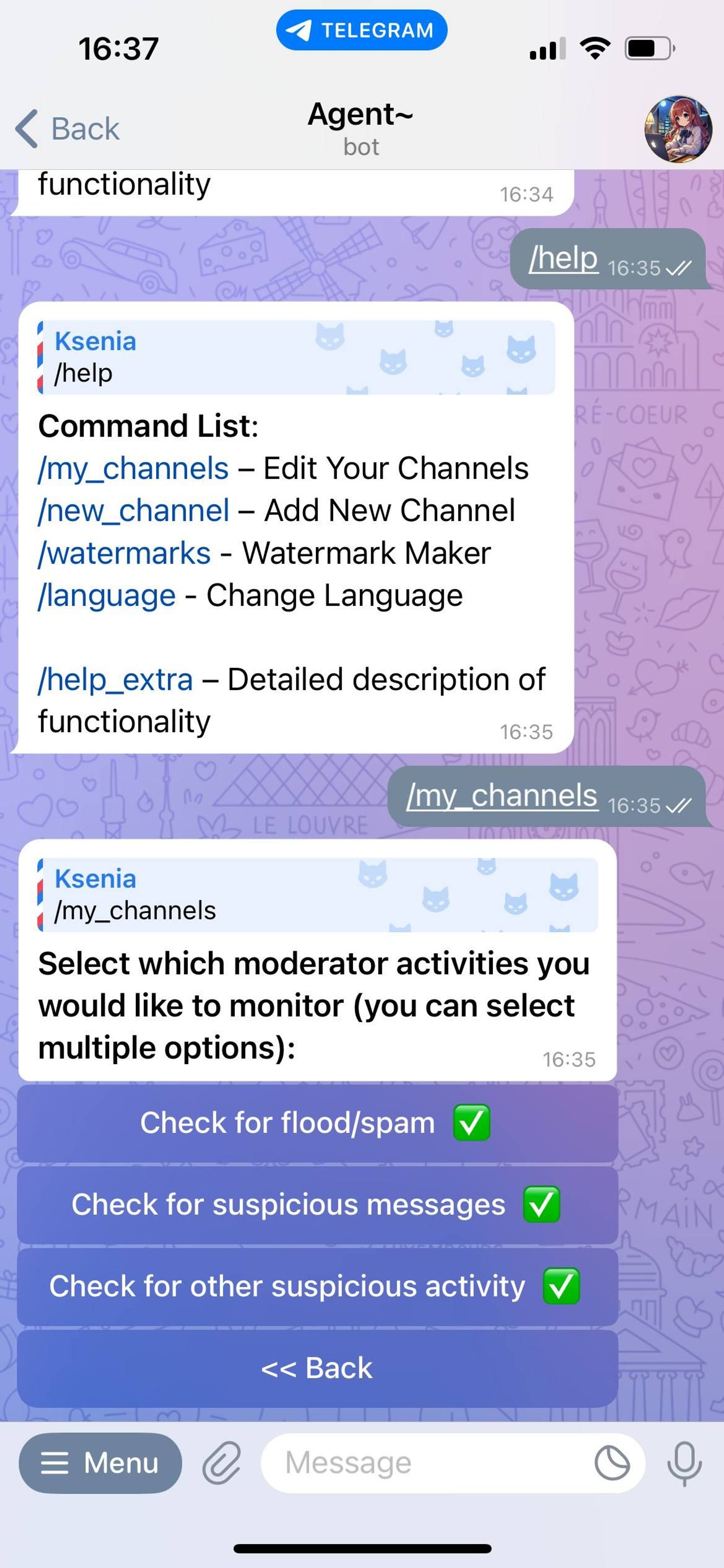 Agent~ Telegram Screenshot 4